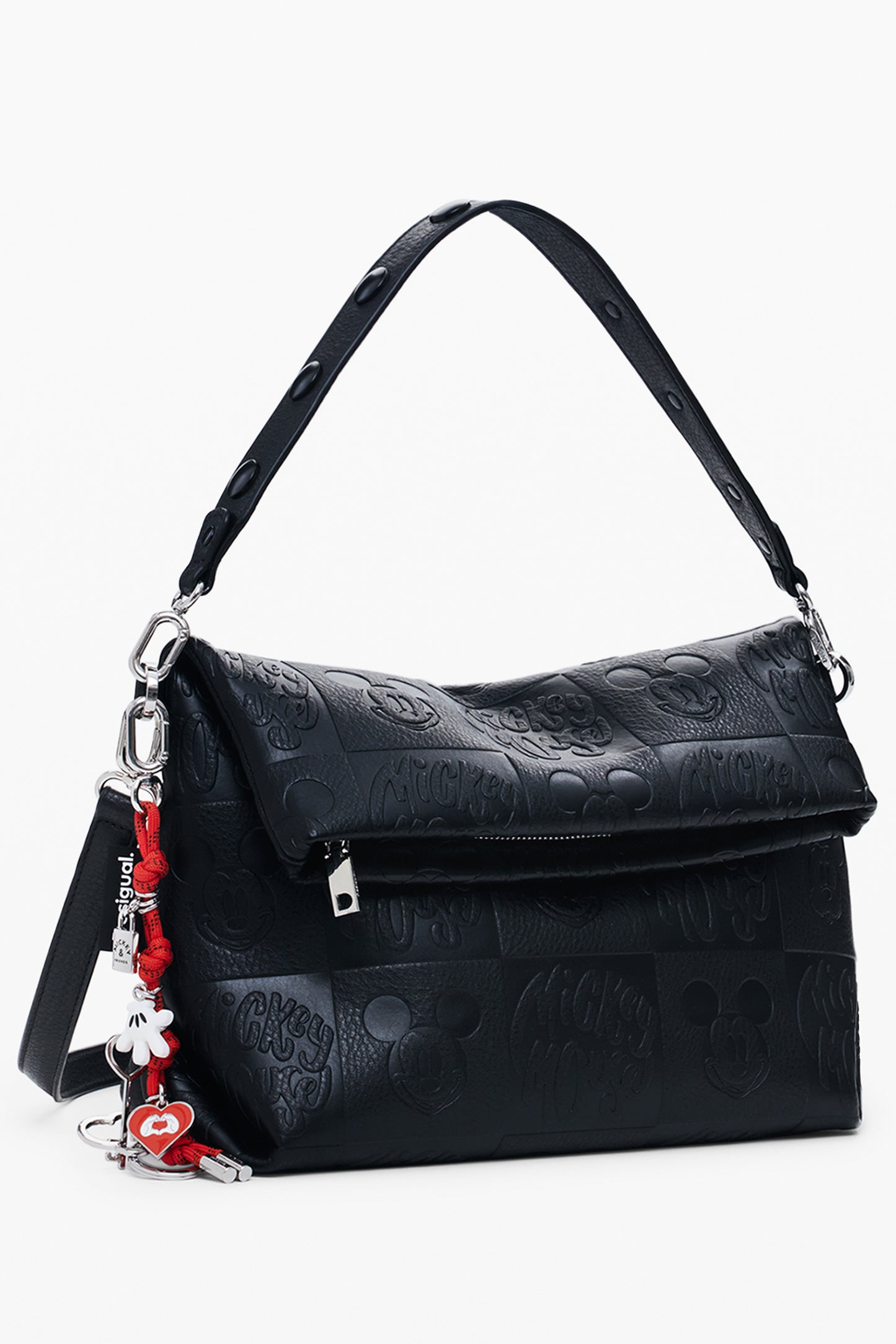 25WAXP21_NE2000 – Stylische schwarze Damentasche mit abnehmbaren Riemen und Fächern – Größe: UNI – Farbe: Nero