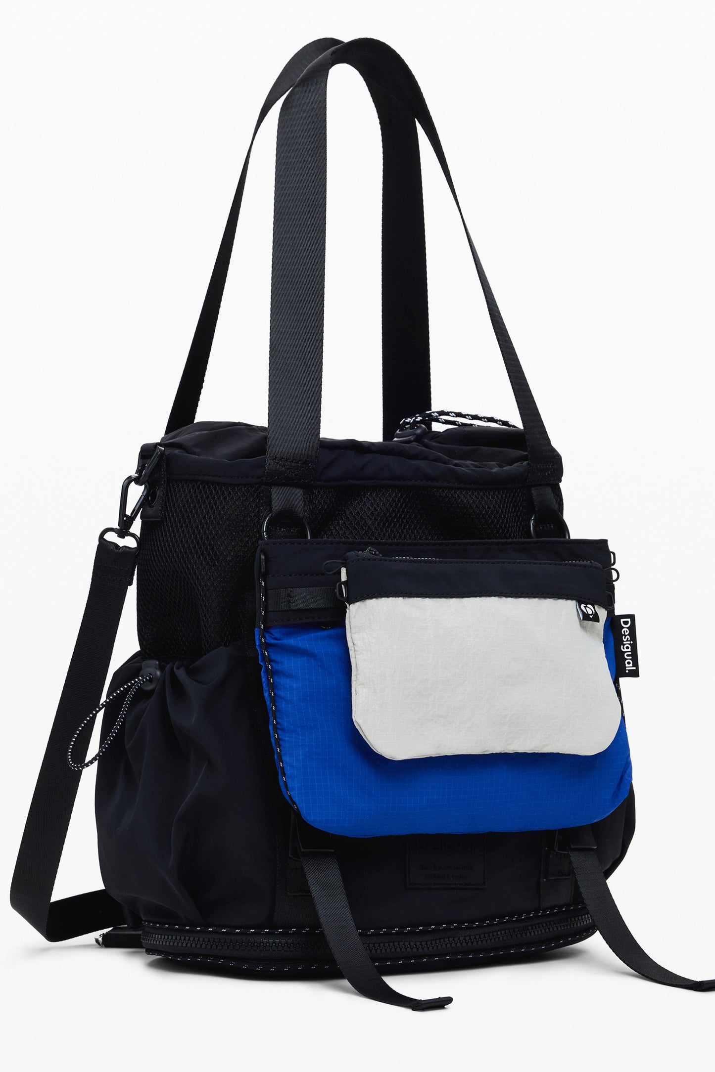 25WAKY01_NE2000 – Vielseitige schwarze Handtasche: wandelbar zum Rucksack, mit vielen Extras – Größe: UNI – Farbe: Nero