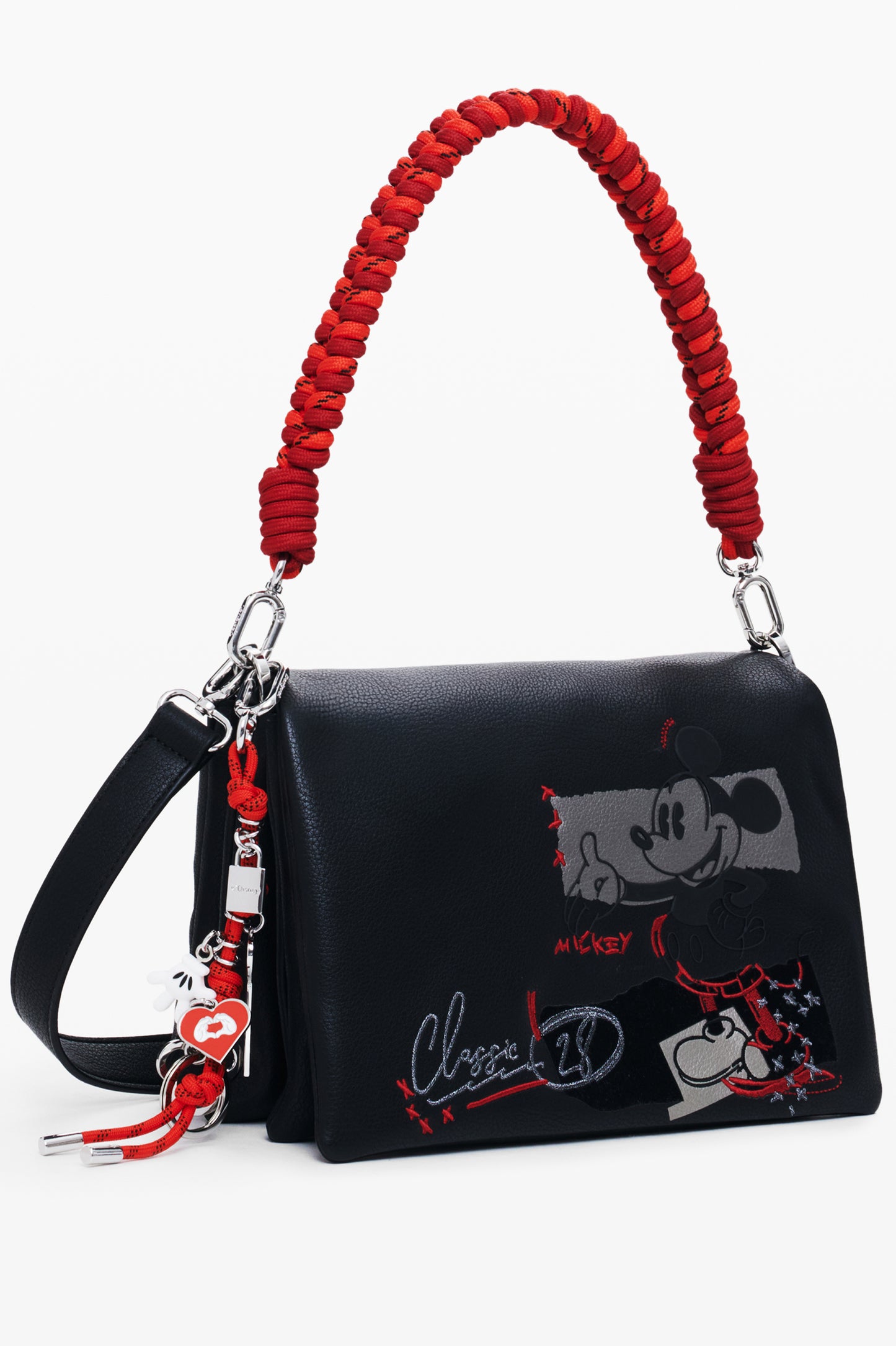 25WAXP19_NE2000 – Schwarze Damenschultertasche mit Mickey-Motiv – vielseitig & stylisch – Größe: UNI – Farbe: Nero