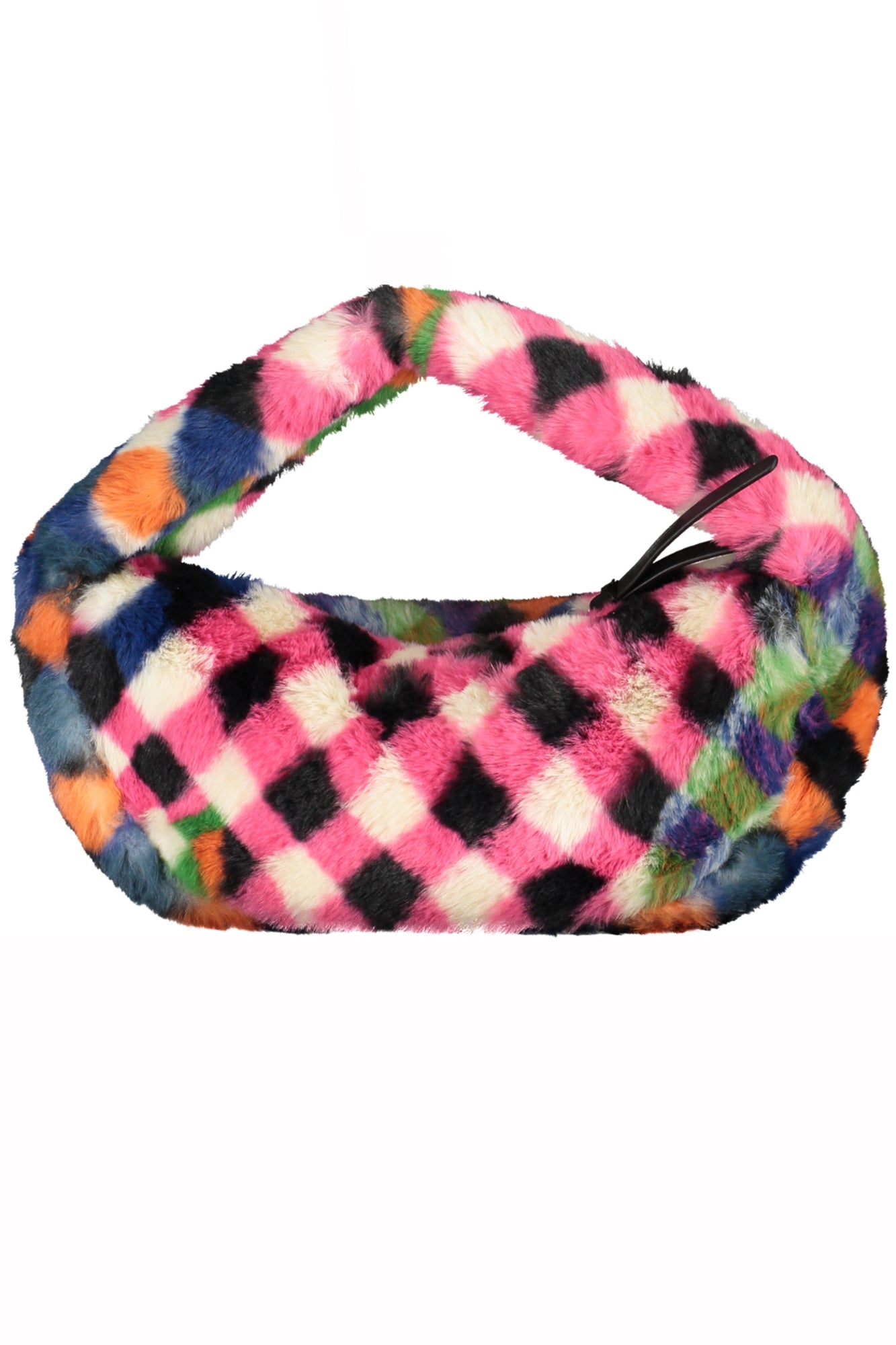 23WAXA40_NE9019 – Schwarze Plüsch-Damentasche mit verstellbarem Schultergurt – Größe: UNI – Farbe: Nero