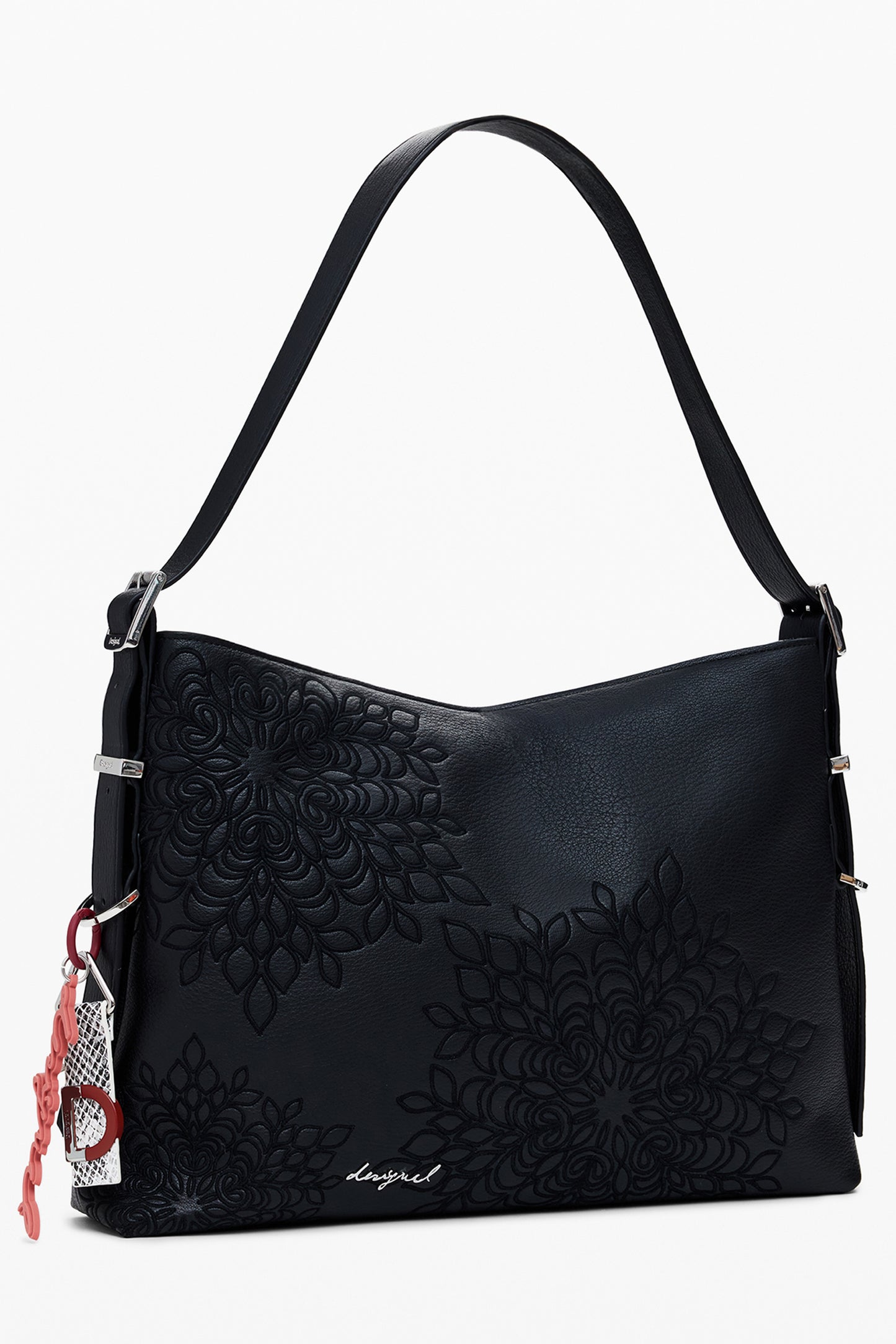 25WAXPA0_NE2000 – Stylische Schwarze Schultertasche mit Stickerei & Kontrastdetails – Größe: UNI – Farbe: Nero