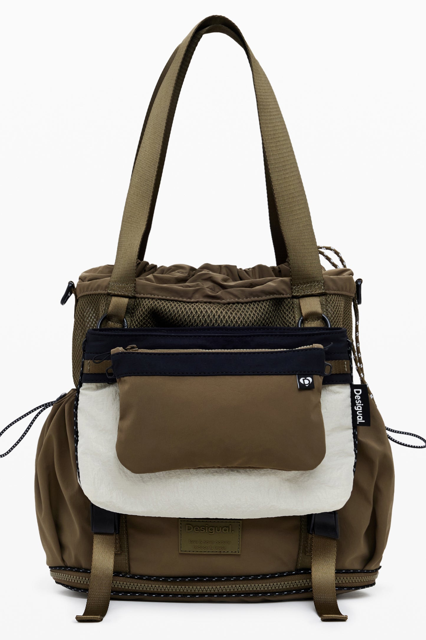 25WAKY10_VE4002 – Grüne Damen-Rucksacktasche: Modular, wandelbar, vielseitig verwendbar – Größe: UNI – Farbe: Verde