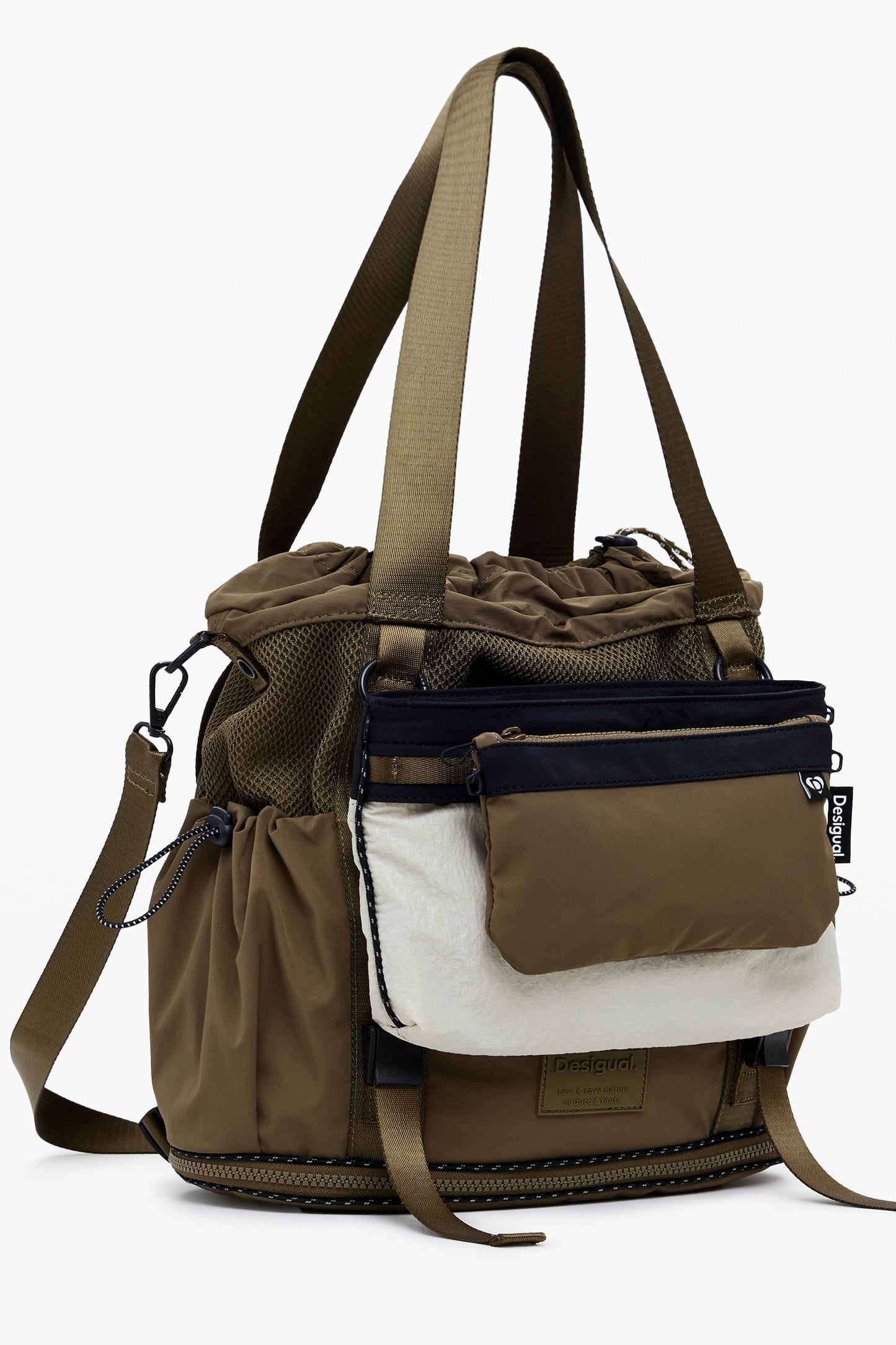 25WAKY10_VE4002 – Grüne Damen-Rucksacktasche: Modular, wandelbar, vielseitig verwendbar – Größe: UNI – Farbe: Verde