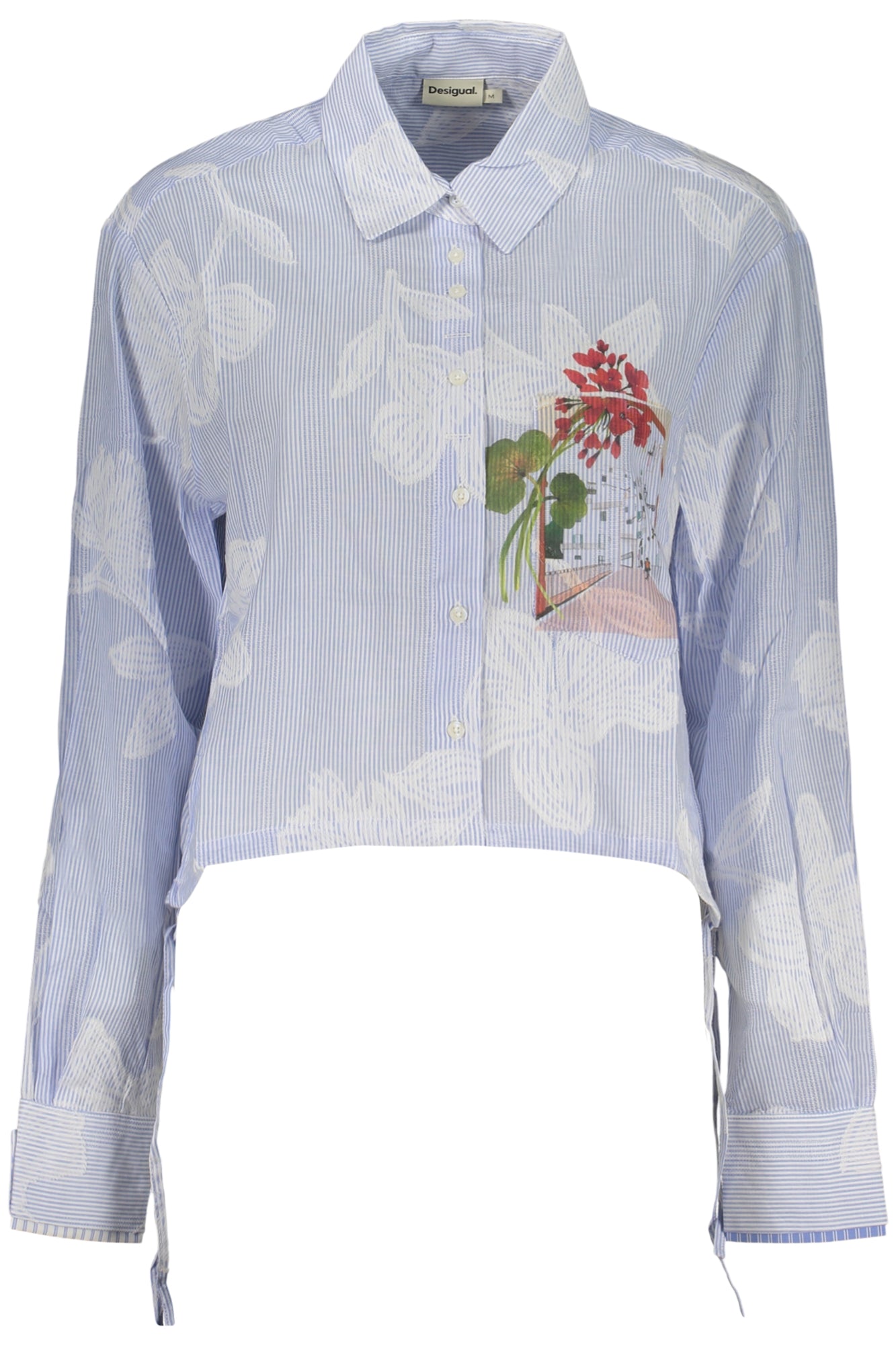 26SWCW28_AZ5029 – Stilvolles Damen Langarmhemd in Blau mit Streifenmuster – Größe: XS, S, M, L, XL – Farbe: Azzurro