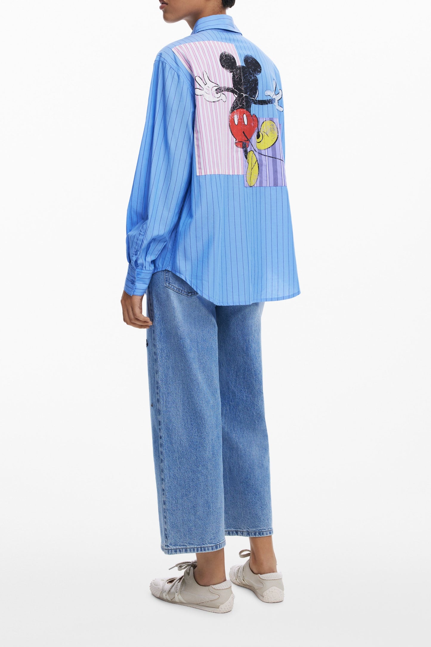 25WWCW19_AZ5055 – Elegantes Damen Langarmhemd Blau mit Print und Italienischem Kragen – Größe: XS, S, M, L – Farbe: Azzurro