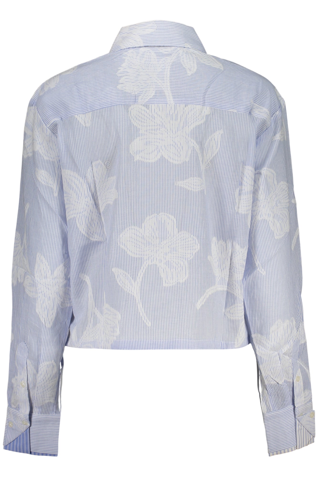 26SWCW28_AZ5029 – Stilvolles Damen Langarmhemd in Blau mit Streifenmuster – Größe: XS, S, M, L, XL – Farbe: Azzurro