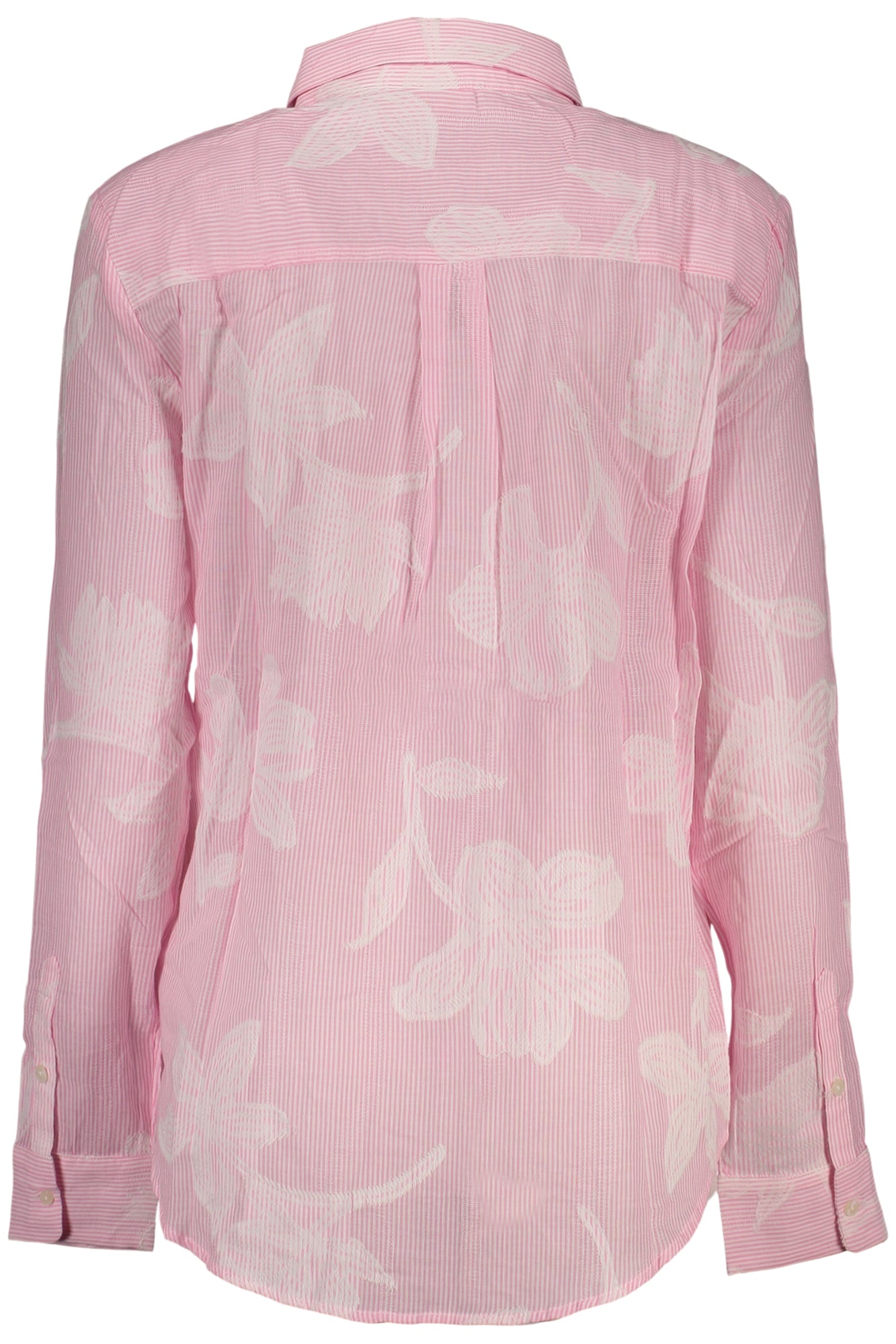 26SWCW12_RS3049 – Stylische Damen Langarmbluse in Rosa - Gestreift und Bequem – Größe: XS, S, M, L, XL – Farbe: Rosa