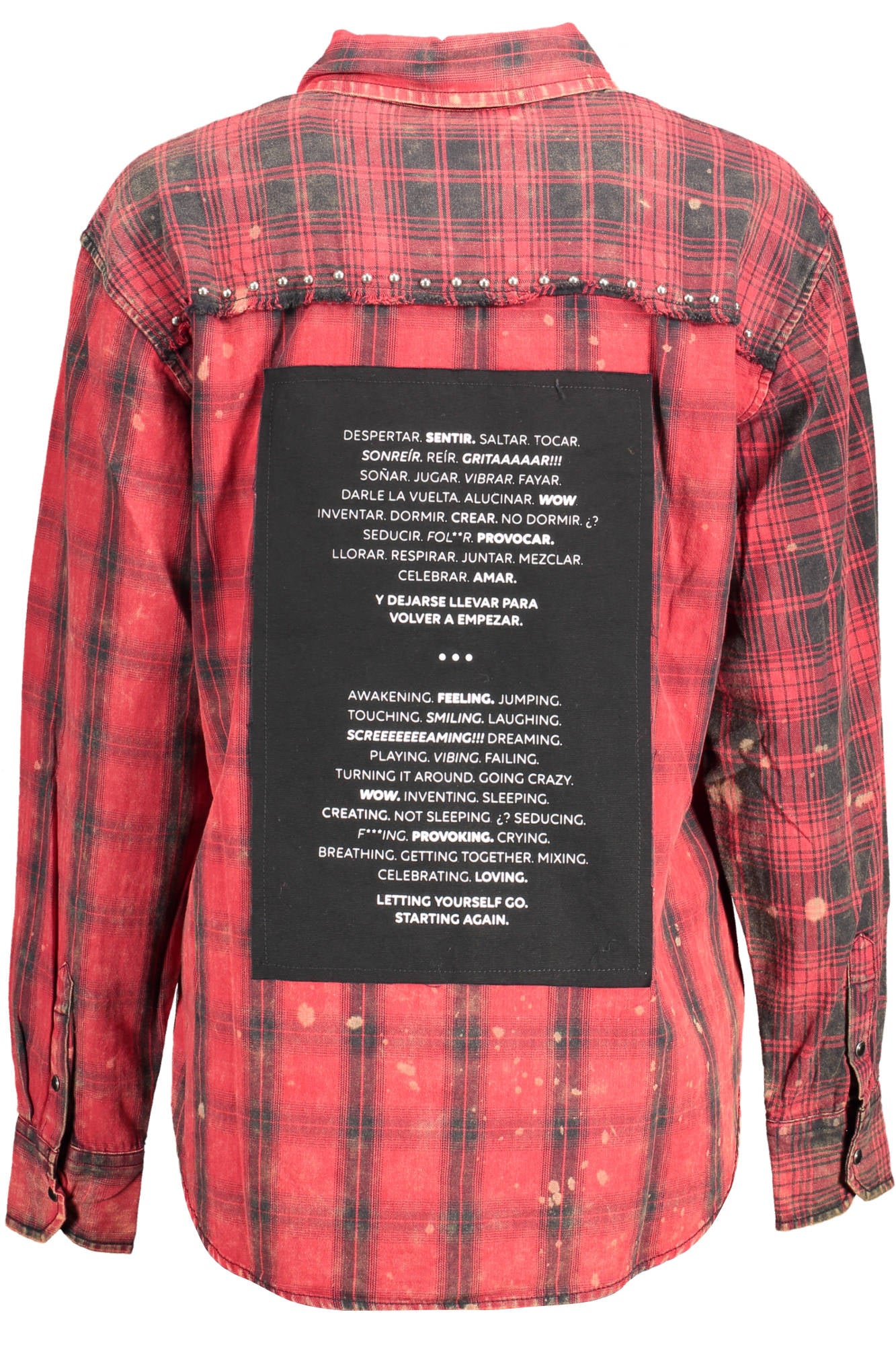 22WWCW10_ROSSO_3092 – Damen Langarmbluse in Rot mit Italienkragen & Kontrastdetails – Größe: S, M, L, 2XL – Farbe: Rosso