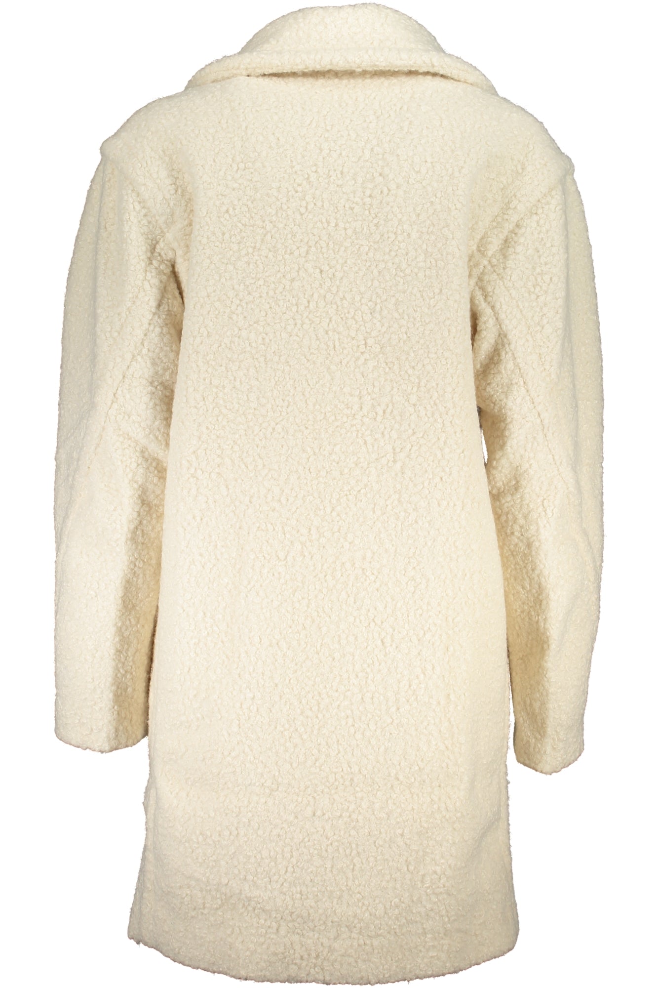 23WWEW21_BI1000 – Eleganter Damenmantel Weiß - Langer Ärmel, 2 Taschen, 2 Knöpfe – Größe: S, M, L, XL – Farbe: Bianco