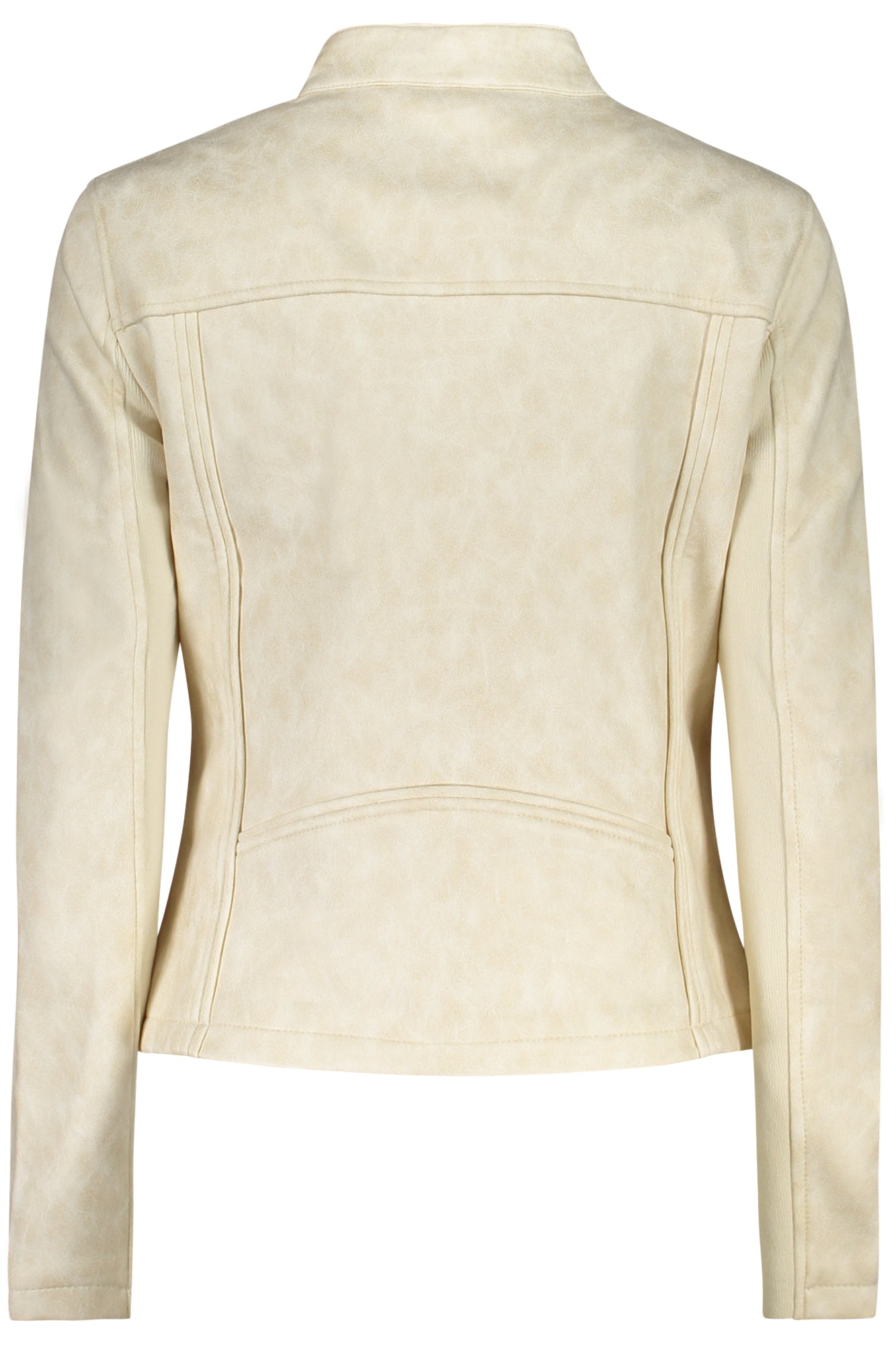 26SWEW10_BI1000 – Elegante Damenjacke: Sandfarben, langärmlig, mit Taschen & Reißverschluss – Größe: XS, S, M, L, XL – Farbe: Bianco