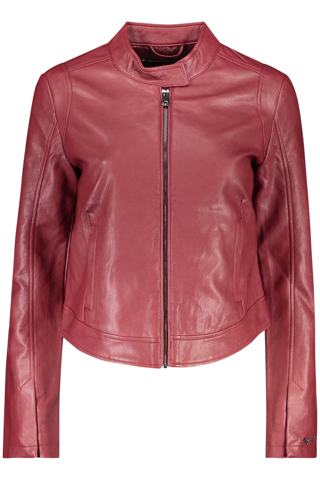 26SWEW09_RO3192 – Rote Damenjacke mit Taschen, Reißverschluss & Knopfdetails – Größe: XS, S, M, L, XL – Farbe: Rosso