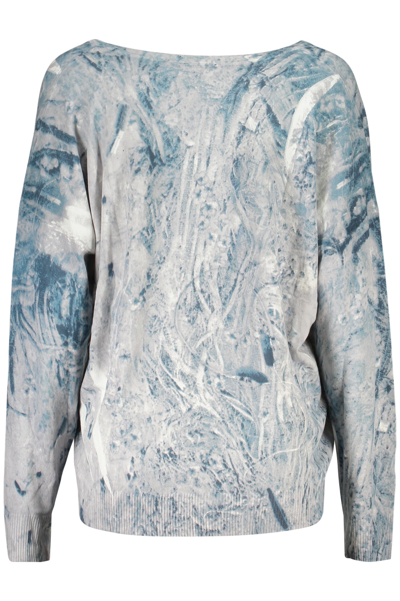 26SWJF06_AZ5094 – Stylisches Damen-Pullover Blau mit Muster und V-Ausschnitt entdecken – Größe: XS, S, M, L, XL – Farbe: Azzurro
