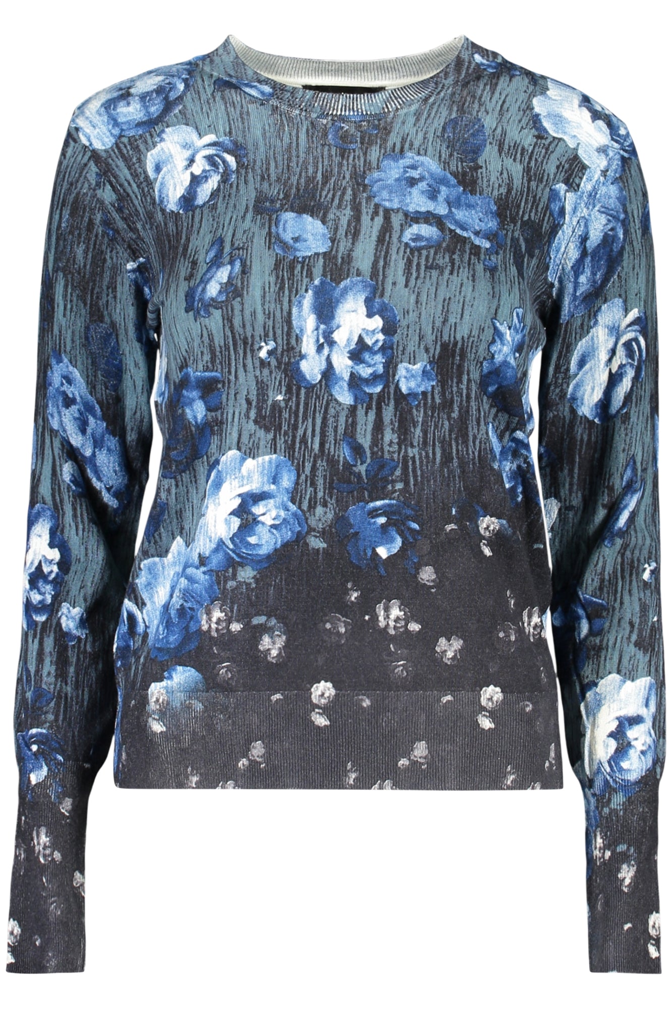 26SWJF11_BL2000 – Blauer Damenpullover mit Muster & Rundhalsausschnitt - Elegant & Stylish – Größe: XS, S, M, L, XL – Farbe: Blu