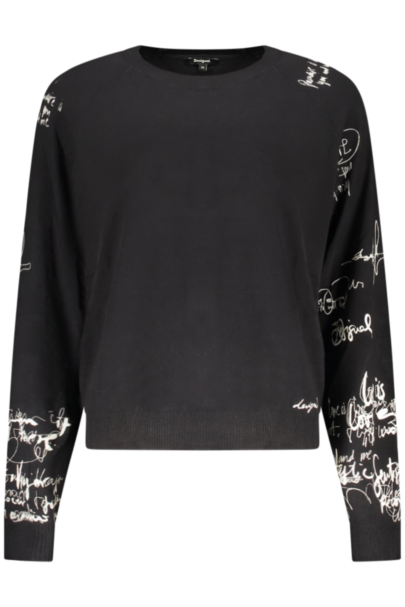 26SWJF10_NE2000 – Stylischer Damenpullover in Schwarz mit Print und Stickerei – Größe: XS, S, M, L, XL – Farbe: Nero