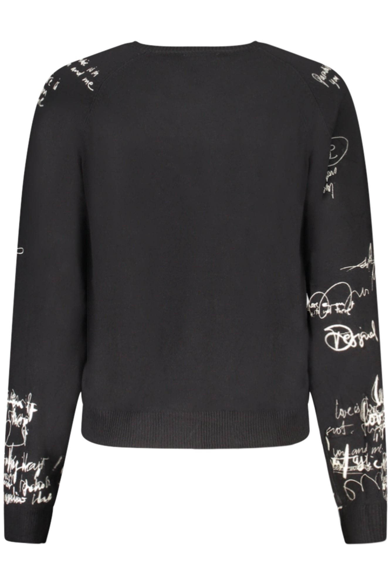 26SWJF10_NE2000 – Stylischer Damenpullover in Schwarz mit Print und Stickerei – Größe: XS, S, M, L, XL – Farbe: Nero