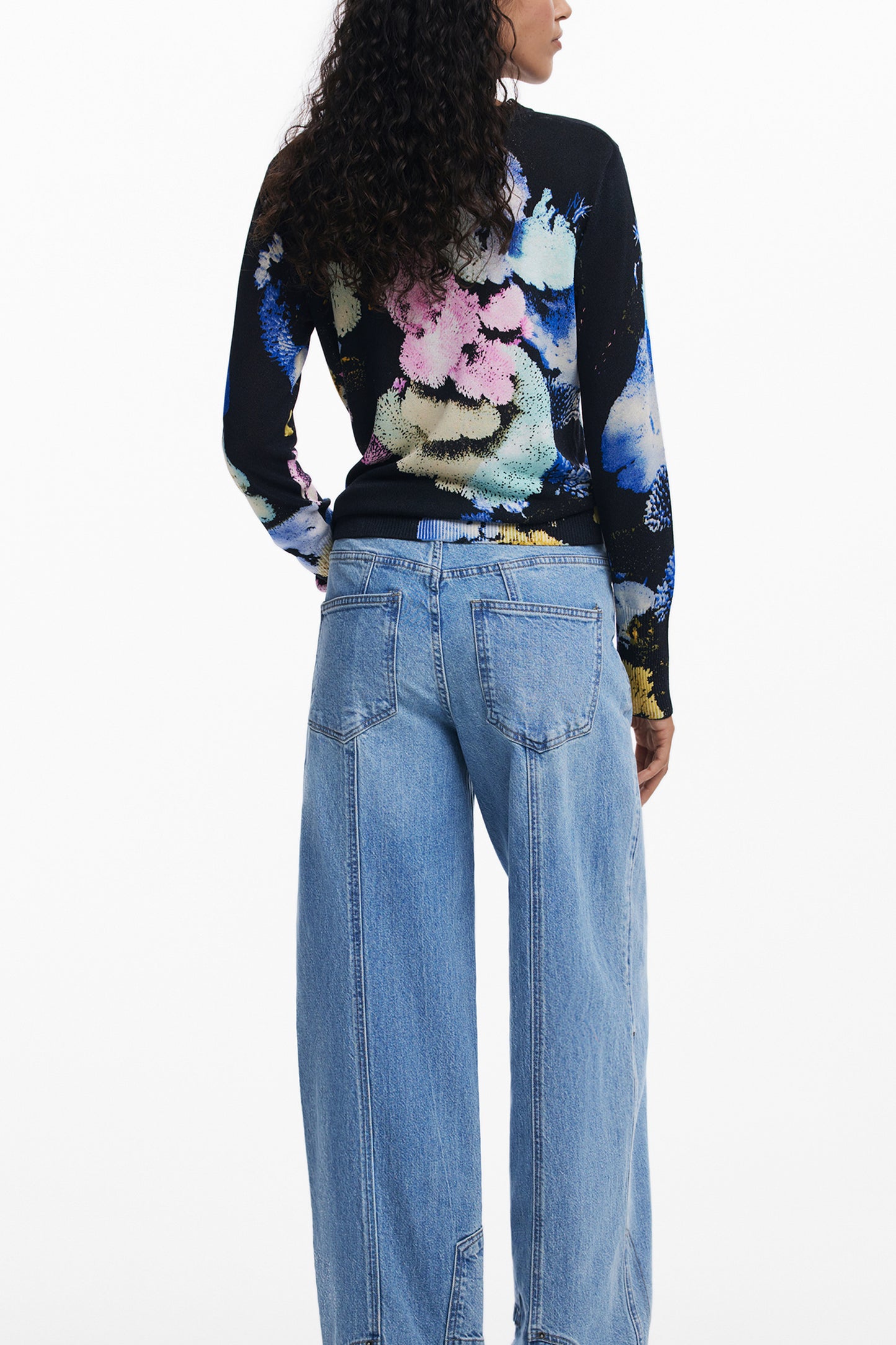 25WWJF46_NE5025 – Stilvoller Damenpullover: Schwarz, Langarm & Musterdesign – Größe: XS, S, M, L, XL – Farbe: Nero