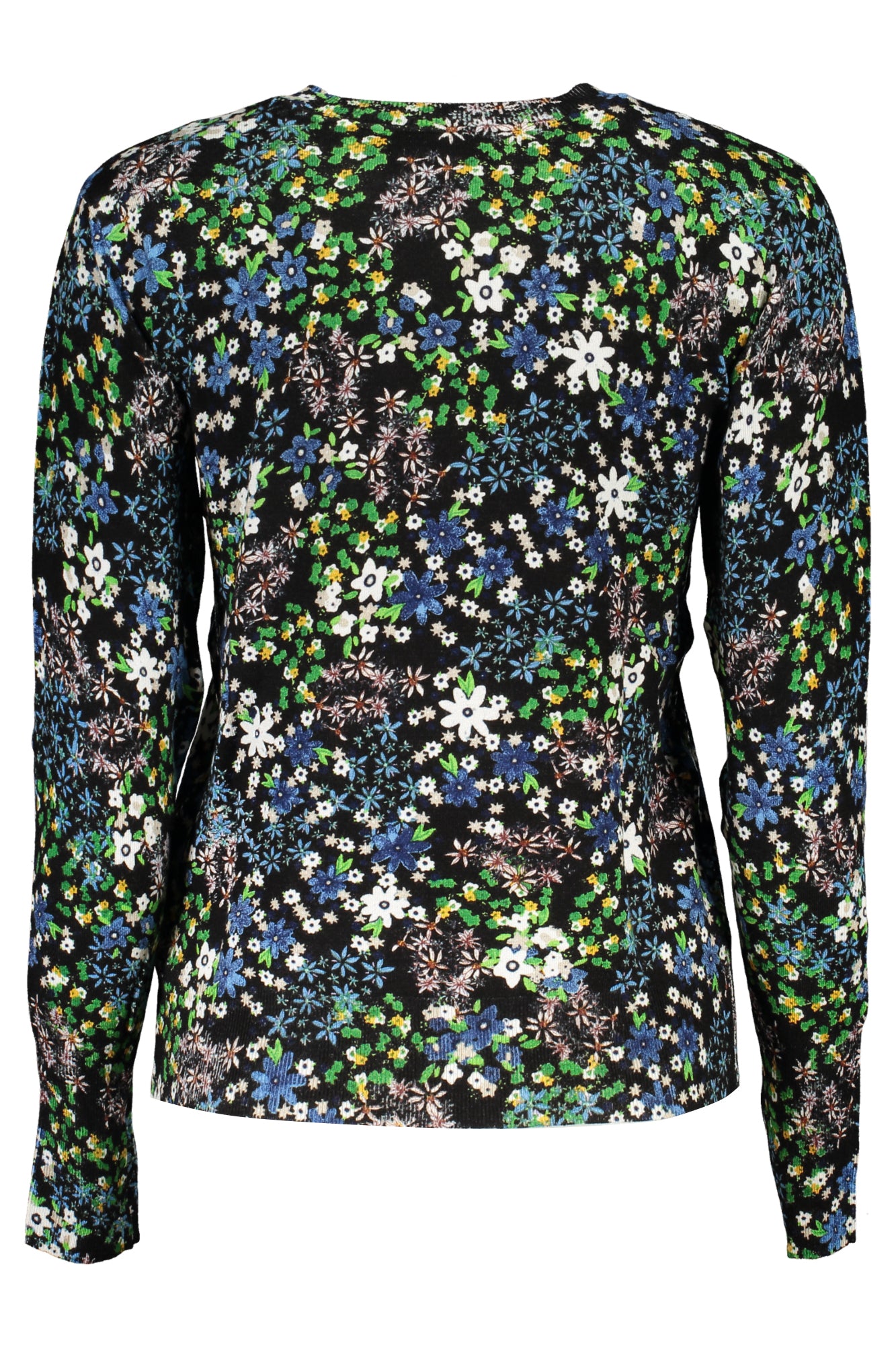 23WWJF33_NE2000 – Damenpullover Schwarz - Langarm, Rundhals, Kontrastdetails & Logo – Größe: M, XL – Farbe: Nero