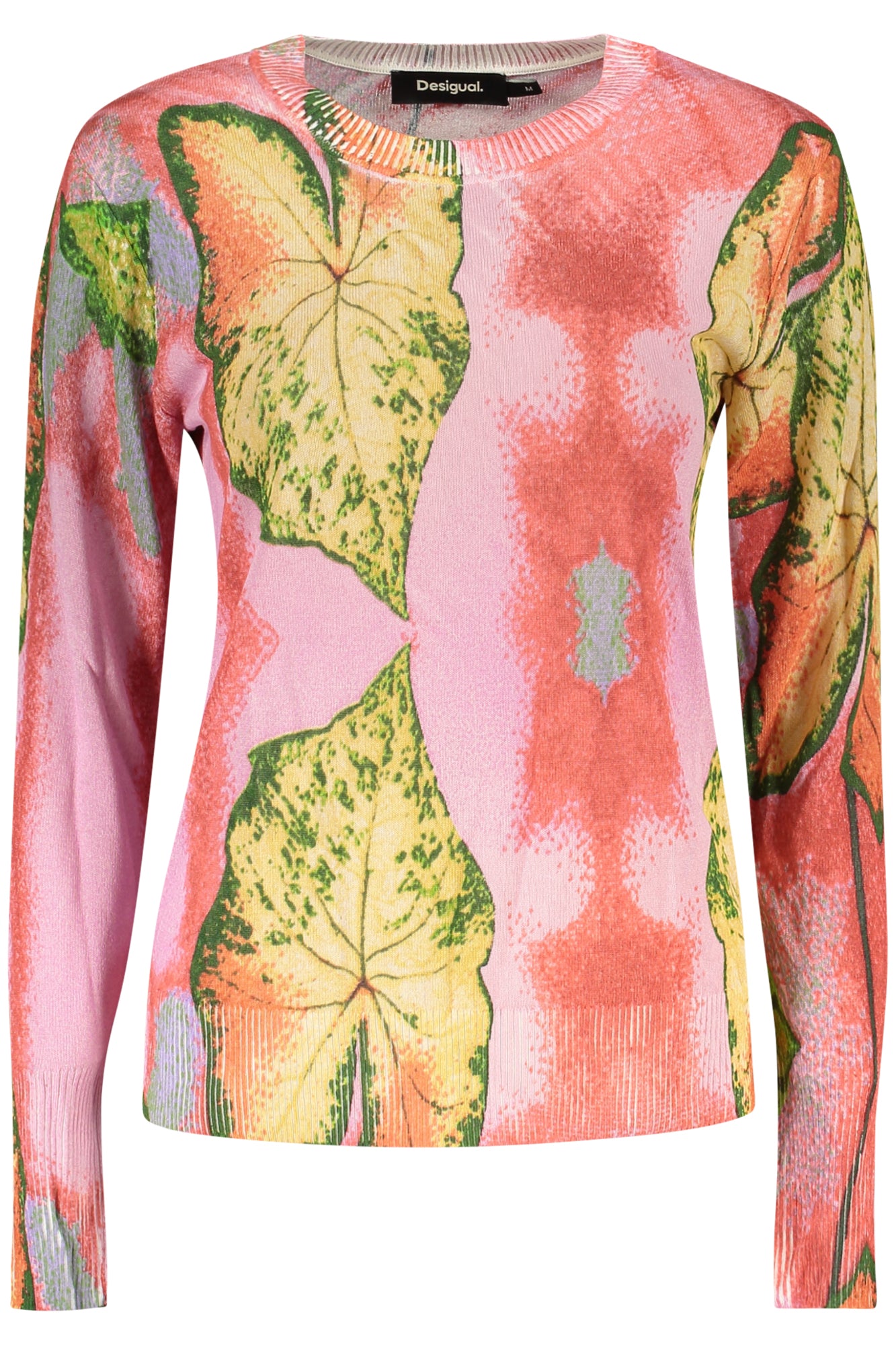 26SWJF45_RS3049 – Rosa Damenpullover mit Muster - Langarmshirt Rundhals – Größe: XS, S, M, L, XL – Farbe: Rosa