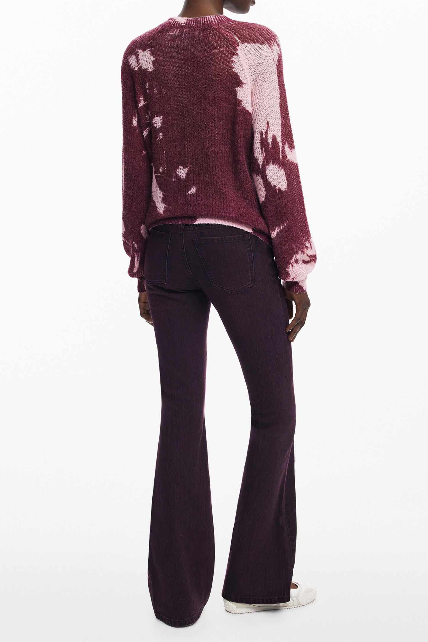 25WWJF31_RS3078 – Rosa Damenpullover mit Rundhalsausschnitt und Kontrastdetails – Größe: XS, S, M, L, XL – Farbe: Rosa