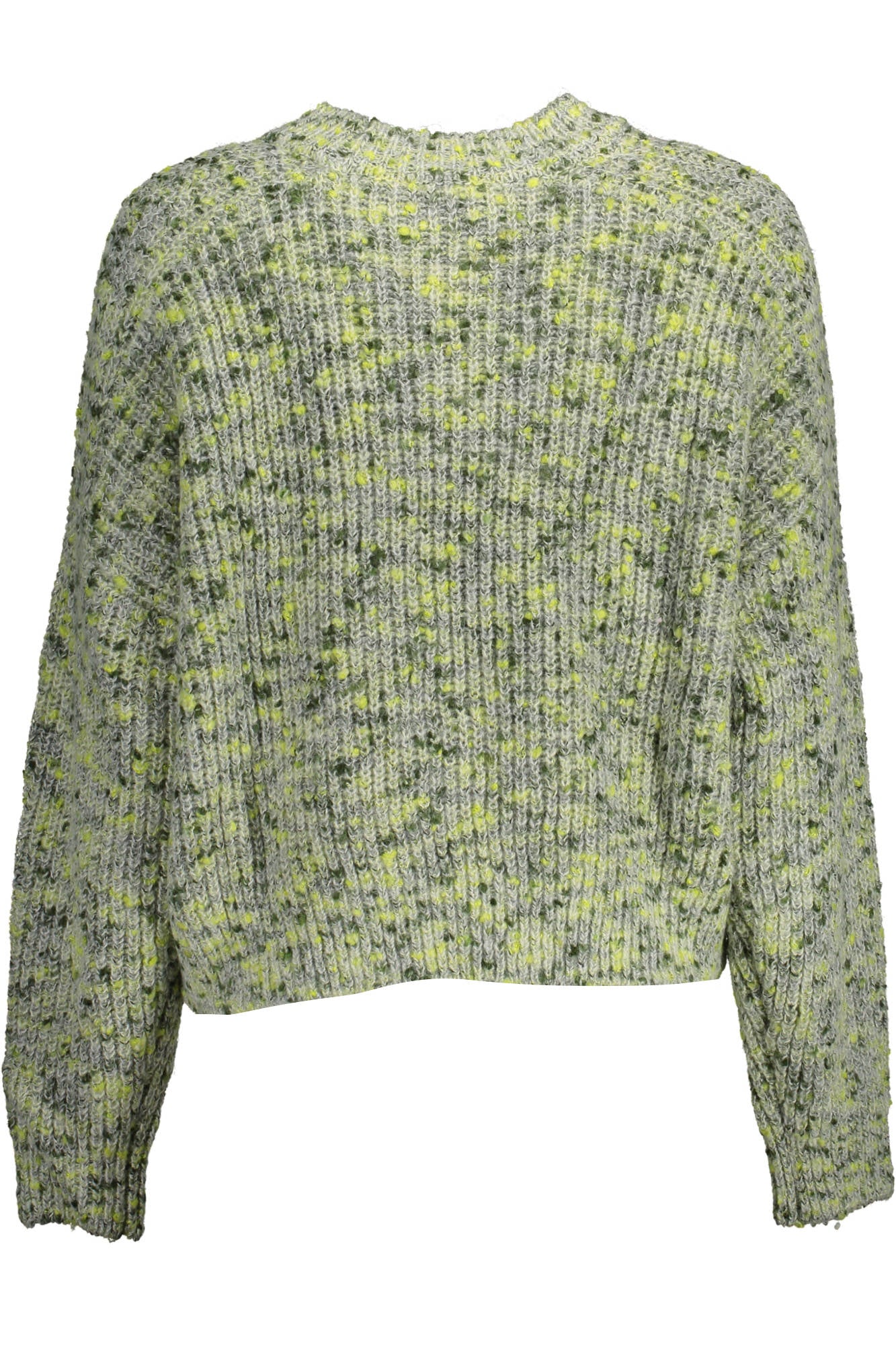 22WWJF67_VERDE_4025 – Grüner Damenpullover mit Stickerei und Kontrastdetails - Trend 2023 – Größe: S, M, L, XL – Farbe: Verde