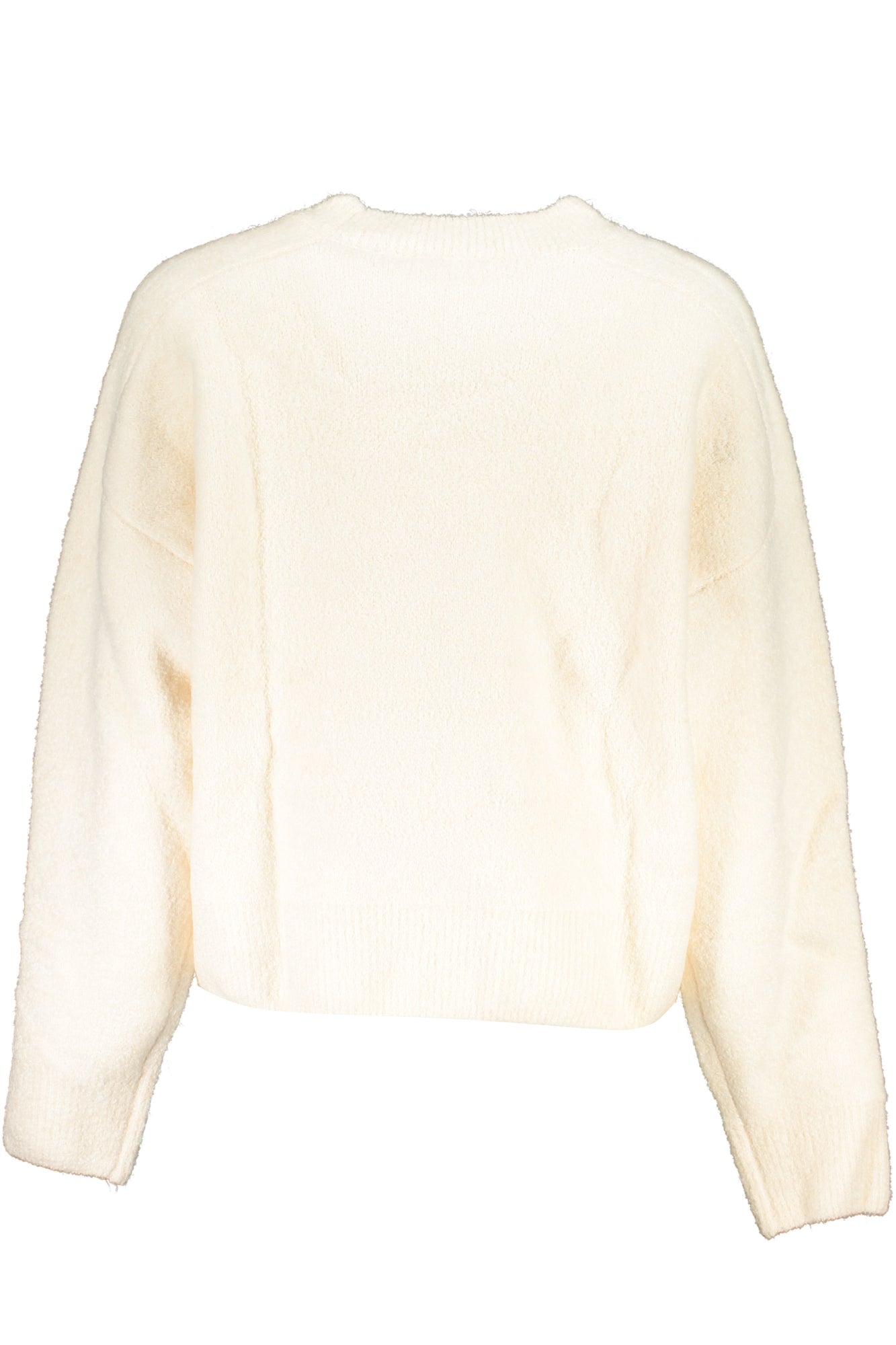 23WWJF87_BI1001 – Weißer Damen Langarmpullover mit Stickerei und Rundhals - Stilvoll & Elegant – Größe: S, M, L, XL – Farbe: Bianco