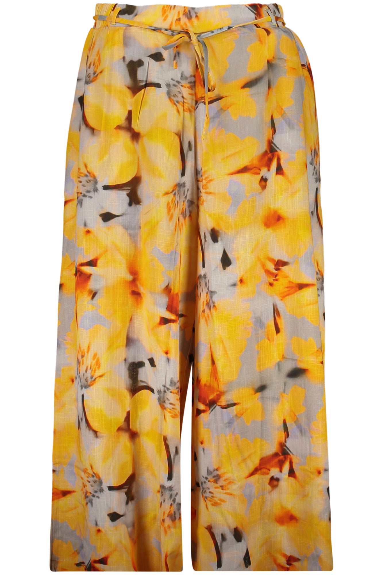 26SWPW38_GI5002 – Stylische Gelbe Damenhose mit Muster und abnehmbarem Gürtel – Größe: XS, S, M, L, XL – Farbe: Giallo