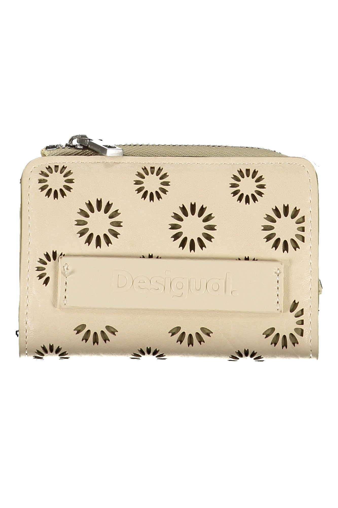 24SAYP04_BE1008 – Beiges Damen-Portemonnaie mit Zwei-Fächer-Design und Kontrastdetails – Größe: UNI – Farbe: Beige