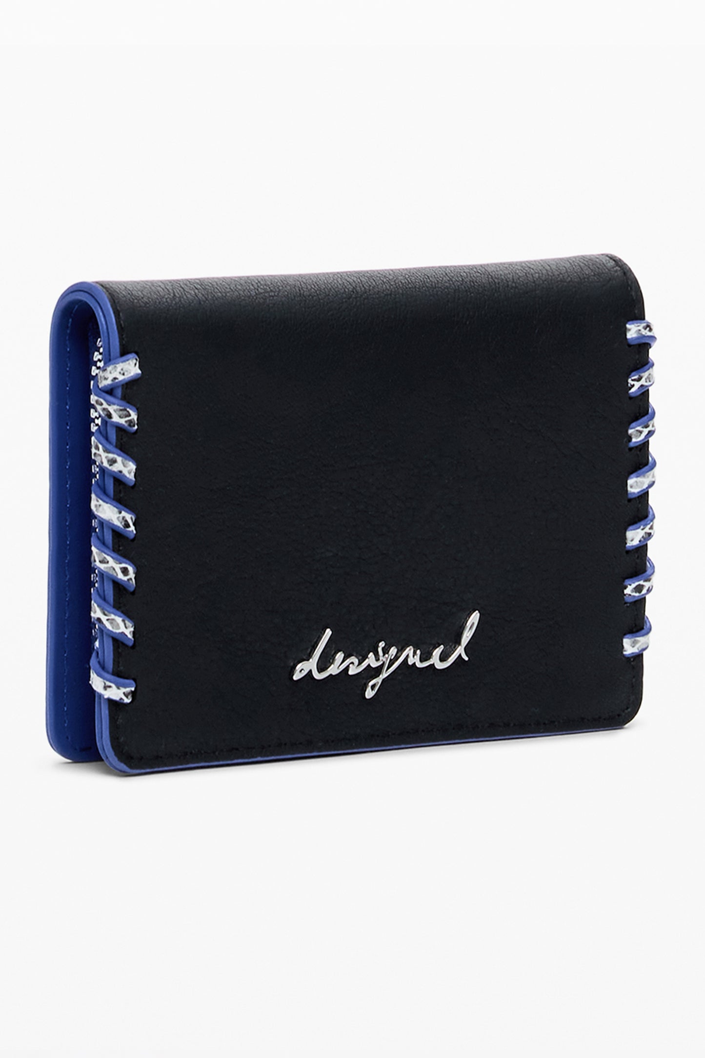 25WAYP08_NE2000 – Schwarze Damen-Geldbörse mit Stickerei und Reißverschluss, inklusive Kartenhalter – Größe: UNI – Farbe: Nero