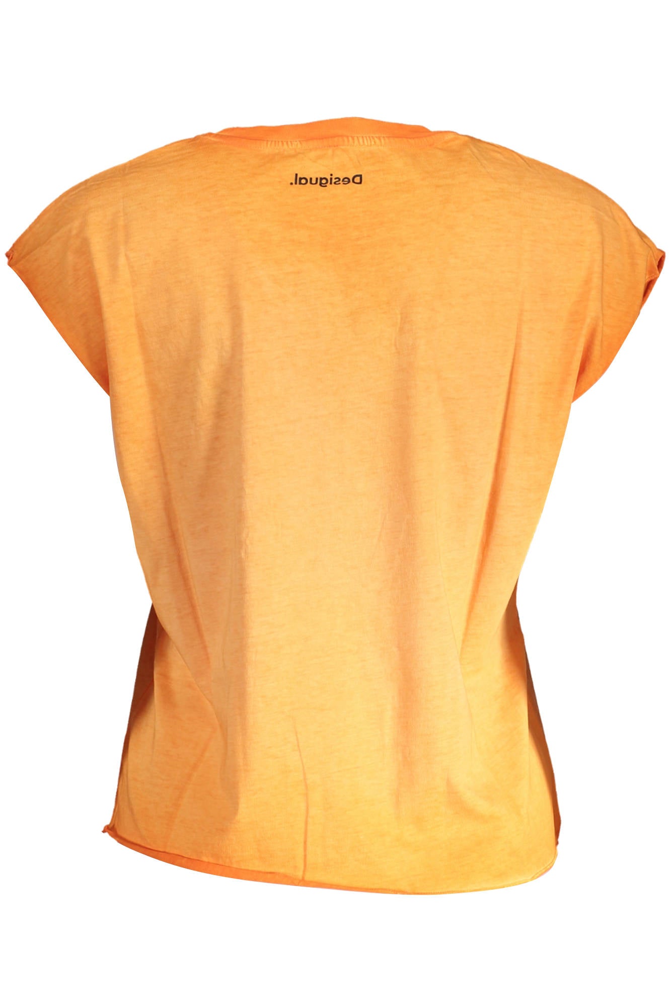 23SWTKAA_ARANCIO_7002 – Stylisches Damen Kurzarm-T-Shirt in Orange mit Print und Kontrastdetails – Größe: M, L, XL, S – Farbe: Arancione