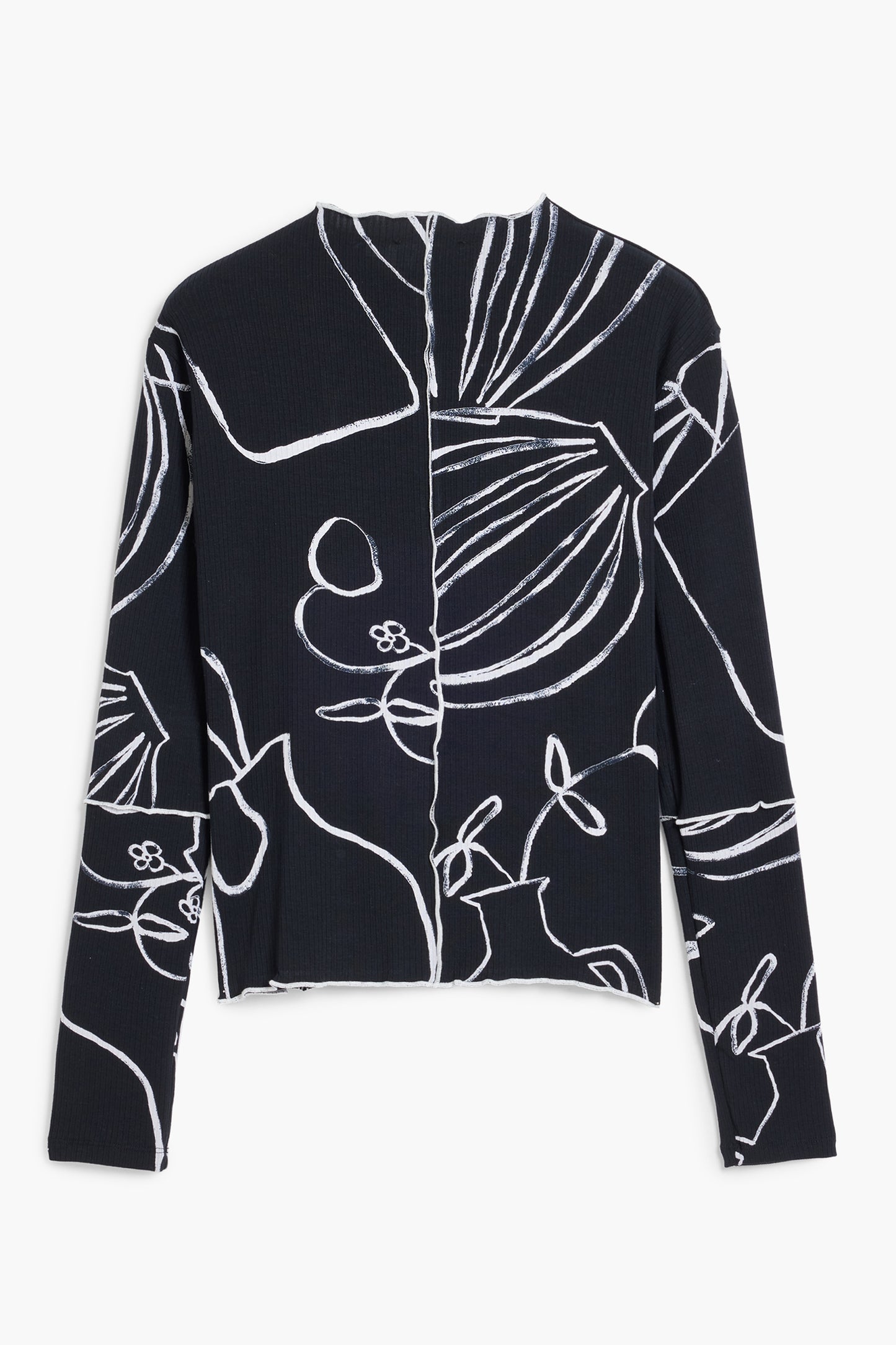 25WWTK49_NE2000 – Elegantes Damen T-Shirt Schwarz mit Kontrastdetails und Rundhals – Größe: XS, S, M, L, XL – Farbe: Nero