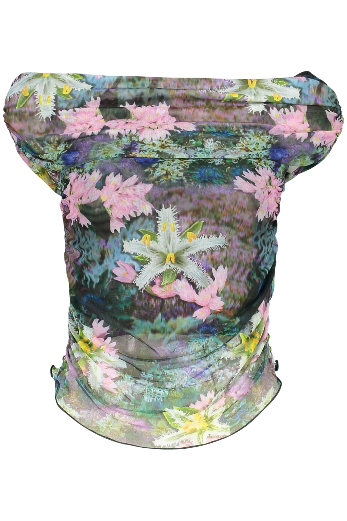 26SWTK22_VE4031 – Grünes Damen T-Shirt mit Muster & Kontrastdetails - München Edition – Größe: XS, S, M, L, XL – Farbe: Verde