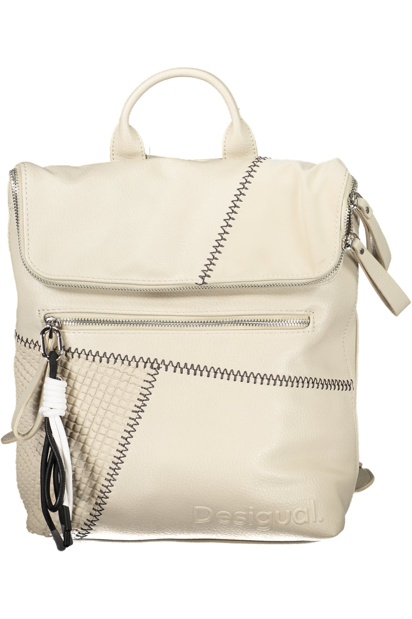 23WAKP10_BE1001 – Damen-Rucksack Beige: Stilvoll mit Kontrastdetails und praktischen Fächern – Größe: UNI – Farbe: Beige