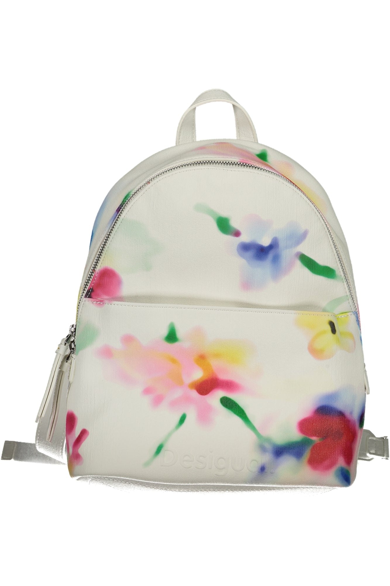 24SAKP14_BI1021 – Moderner Damen Rucksack in Weiß mit Kontrastdetails und Fächern – Größe: UNI – Farbe: Bianco