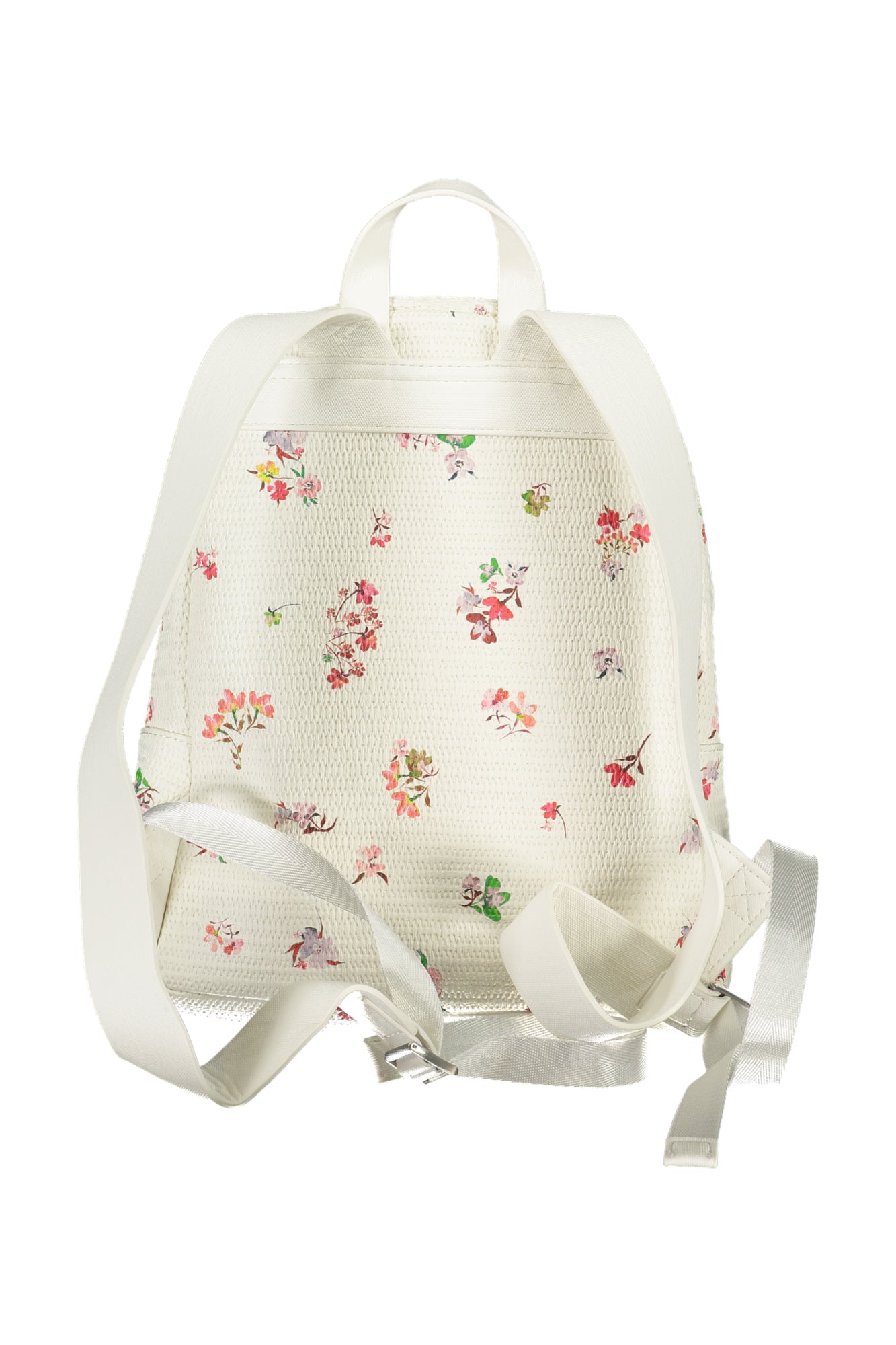 24SAKP15_BI1001 – Stylischer Damenrucksack in Weiß mit Kontrastdetails und Taschen – Größe: UNI – Farbe: Bianco