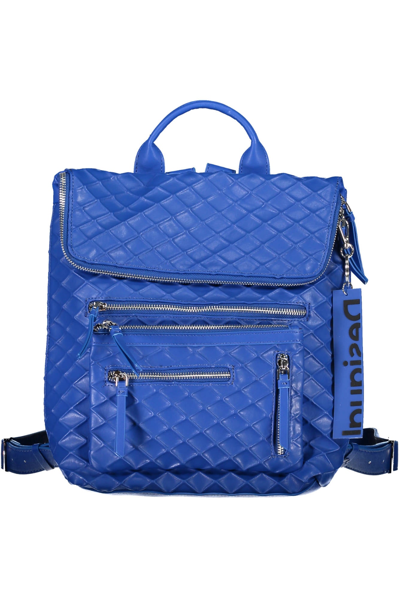 23SAKP09_BLU_5036 – Damen Rucksack Blau mit Kontrastdetails und Praktischen Taschen – Größe: UNI – Farbe: Blu