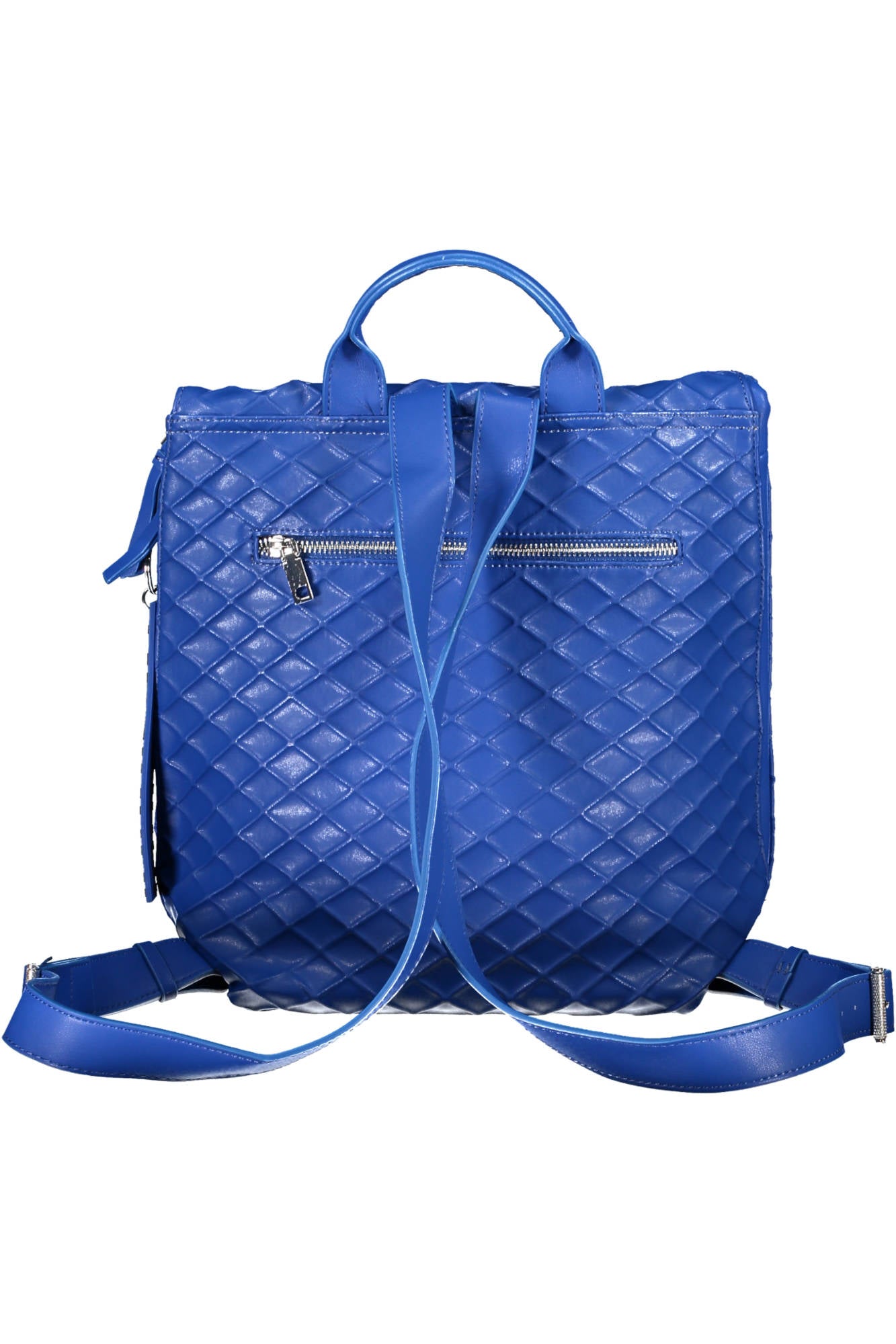 23SAKP09_BLU_5036 – Damen Rucksack Blau mit Kontrastdetails und Praktischen Taschen – Größe: UNI – Farbe: Blu