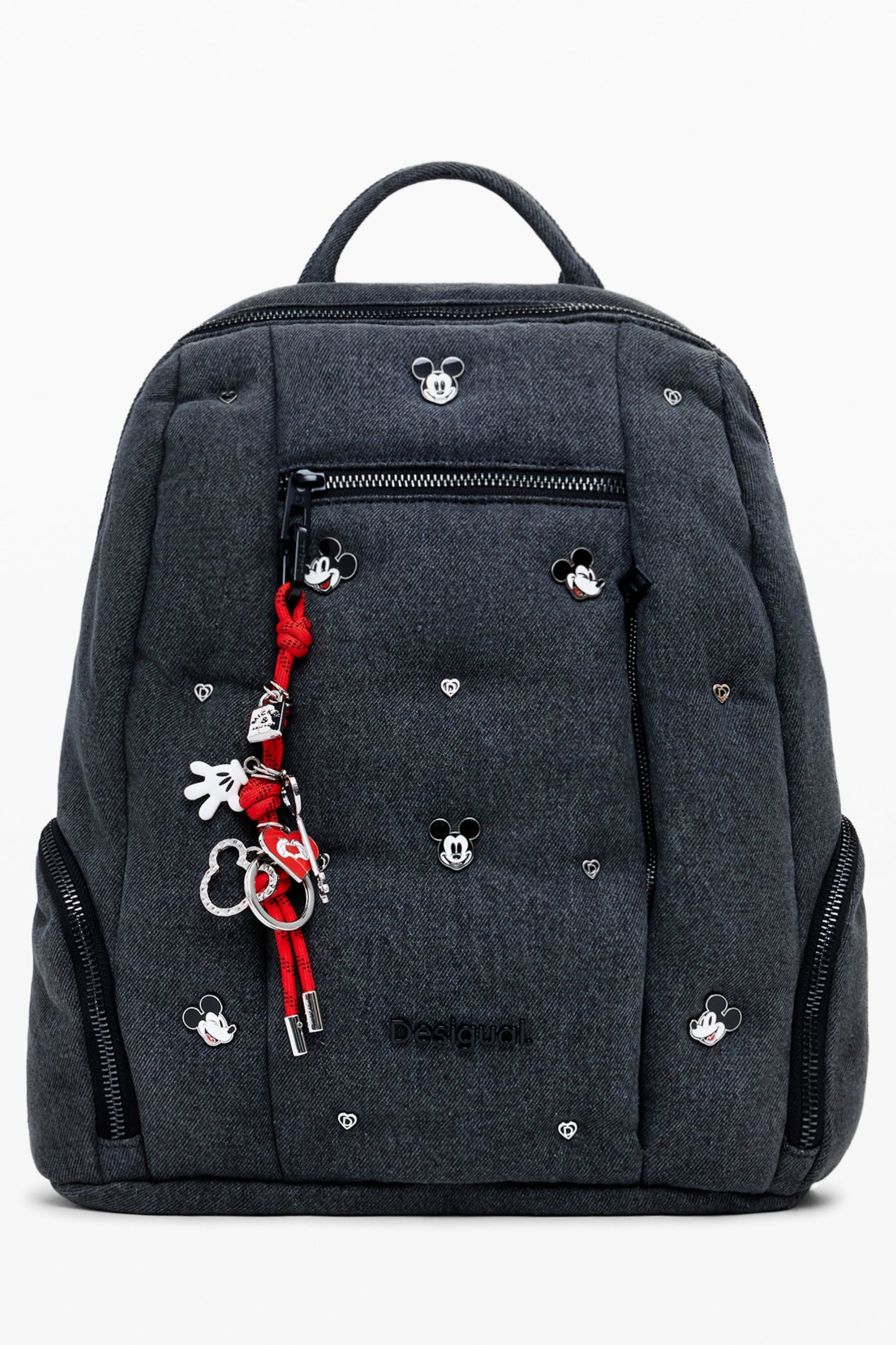 25WAKD04_GR2070 – Grauer Damen-Rucksack mit Mickey-Design und praktischen Taschen – Größe: UNI – Farbe: Grigio