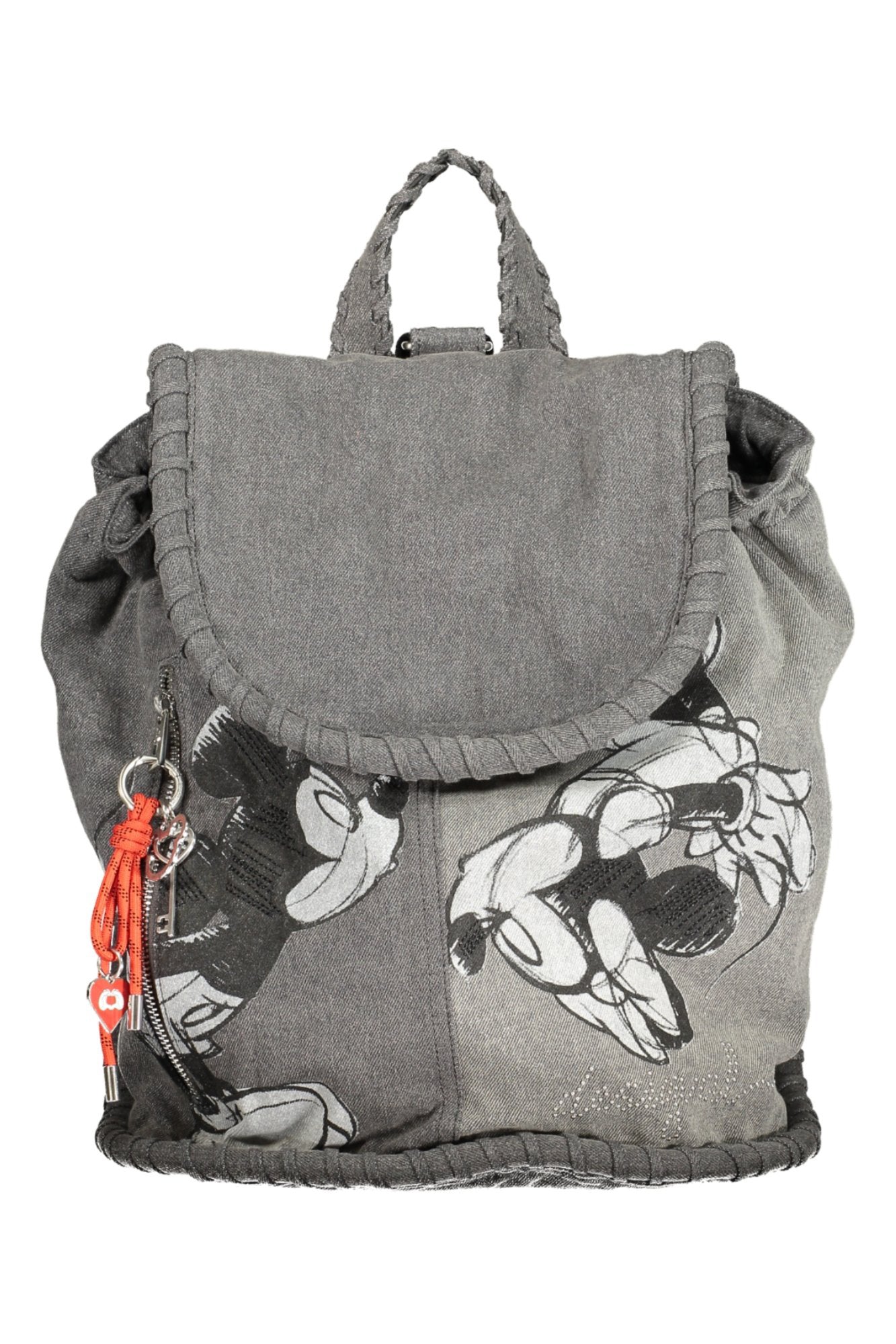 26SAKD01_GR2060 – Stylischer Damen-Rucksack in Grau - mit Mickey Mouse und Extras – Größe: UNI – Farbe: Grigio