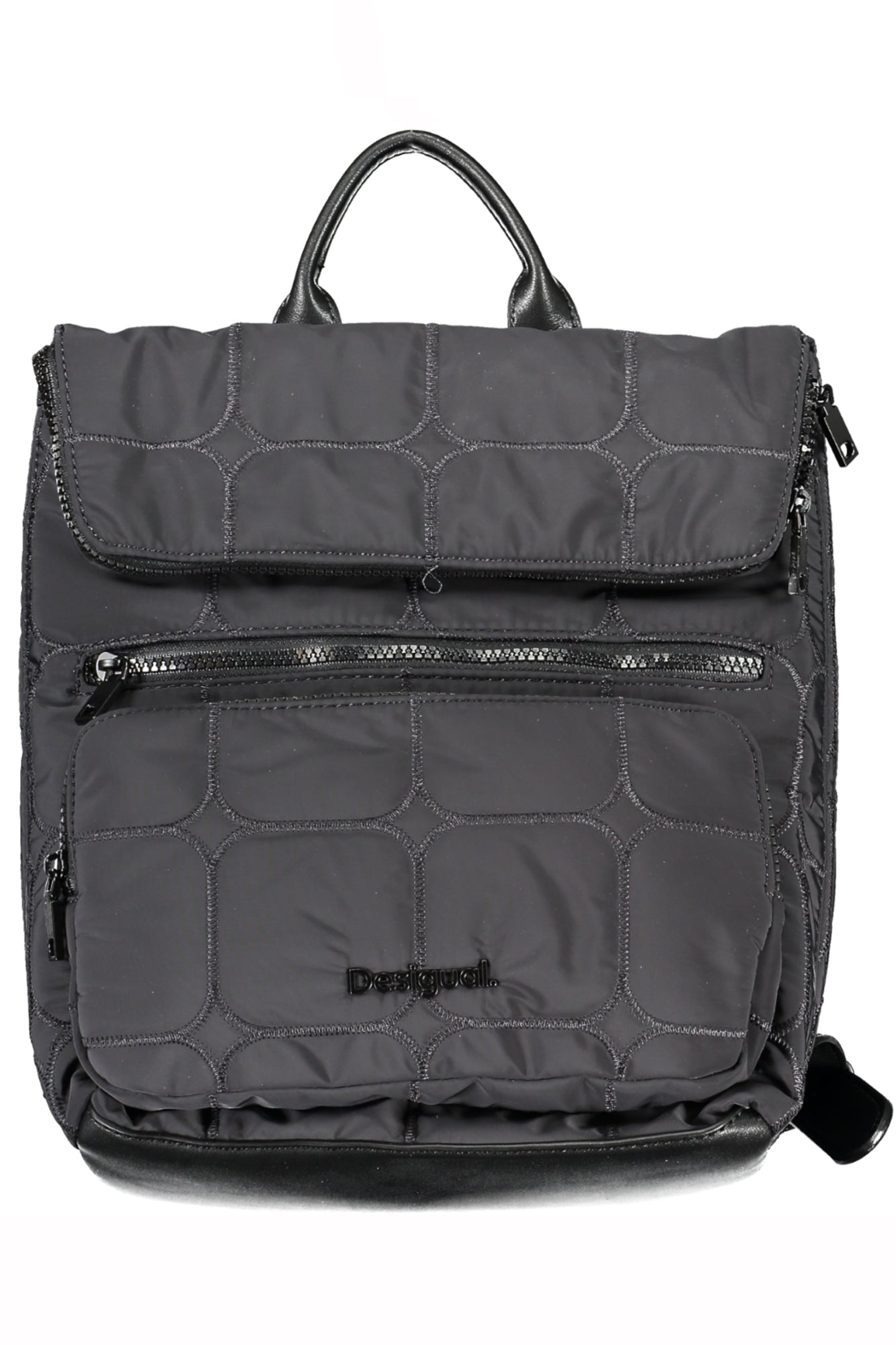 23WAKY05_NE2006 – Moderner schwarzer Damenrucksack mit Kontrastdetails und Taschen – Größe: UNI – Farbe: Nero