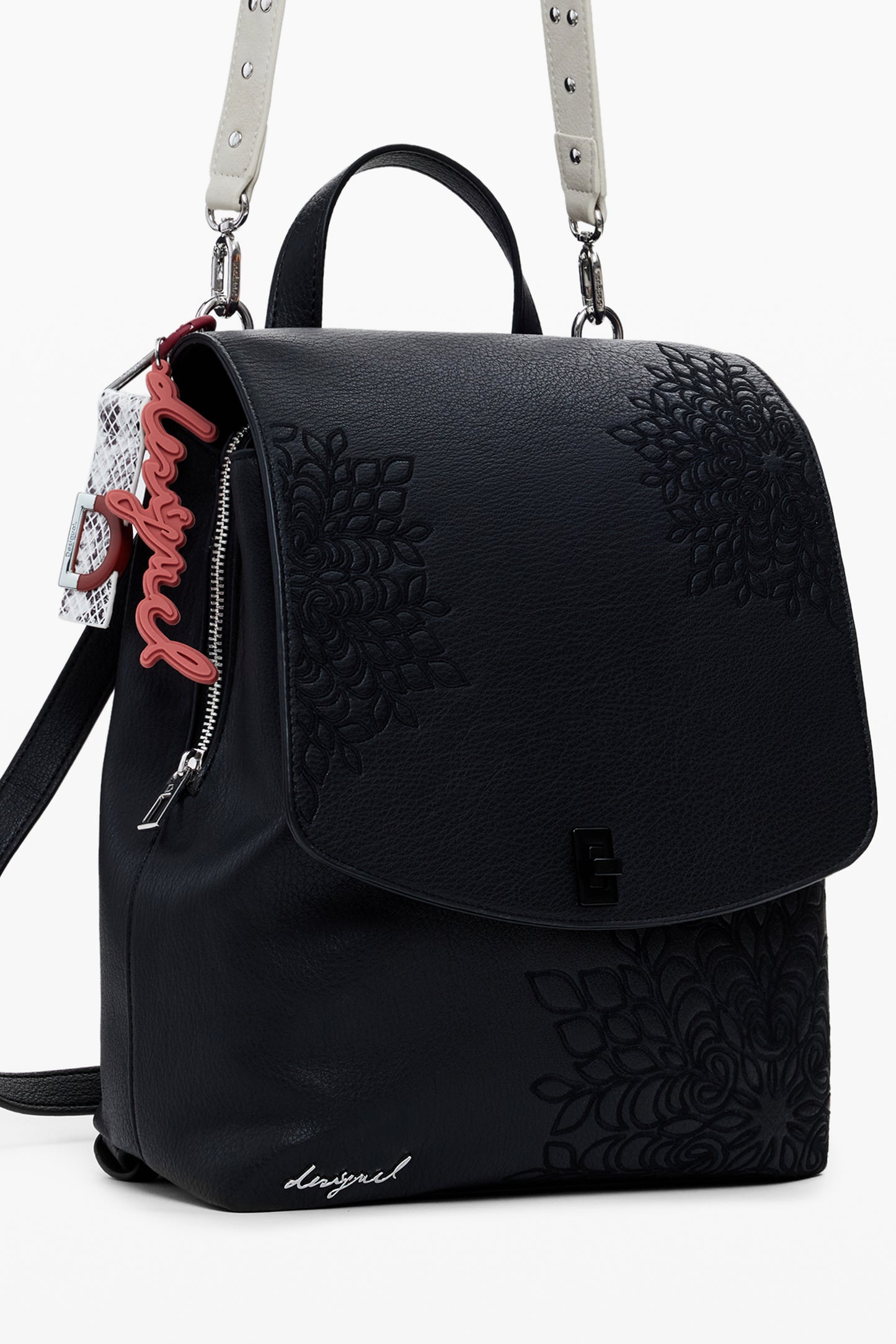 25WAKP19_NE2000 – Stylischer Damen-Rucksack Schwarz mit abnehmbarem Schulterband – Größe: UNI – Farbe: Nero