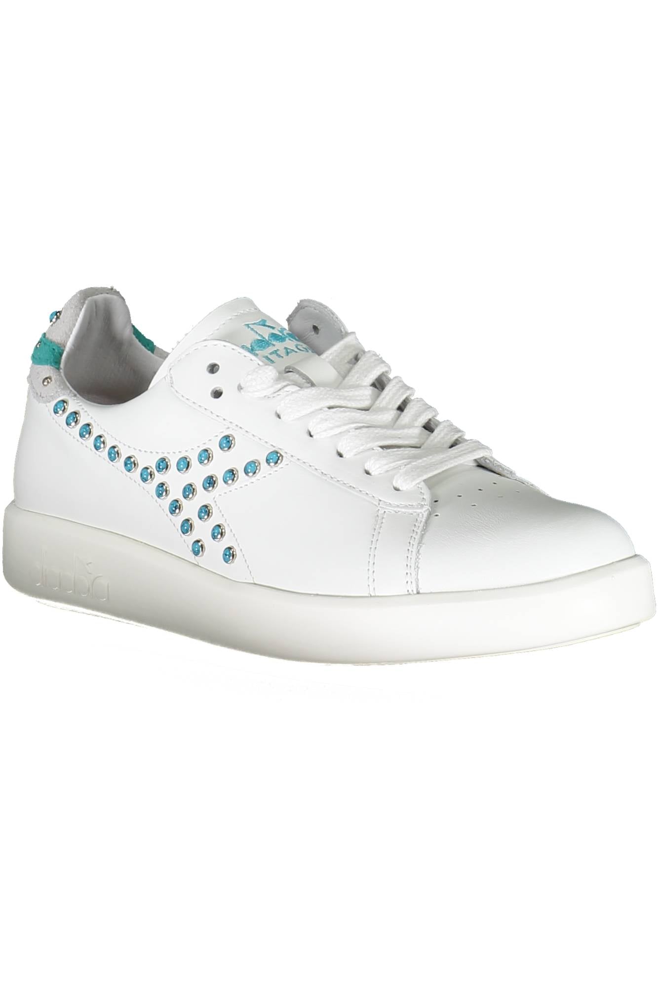 201174756F_BIANCO_20006 – Weißer Damen-Sportschuh mit Schnürsenkeln & Kontrastdetails – Größe: 36 ½ – Farbe: Bianco