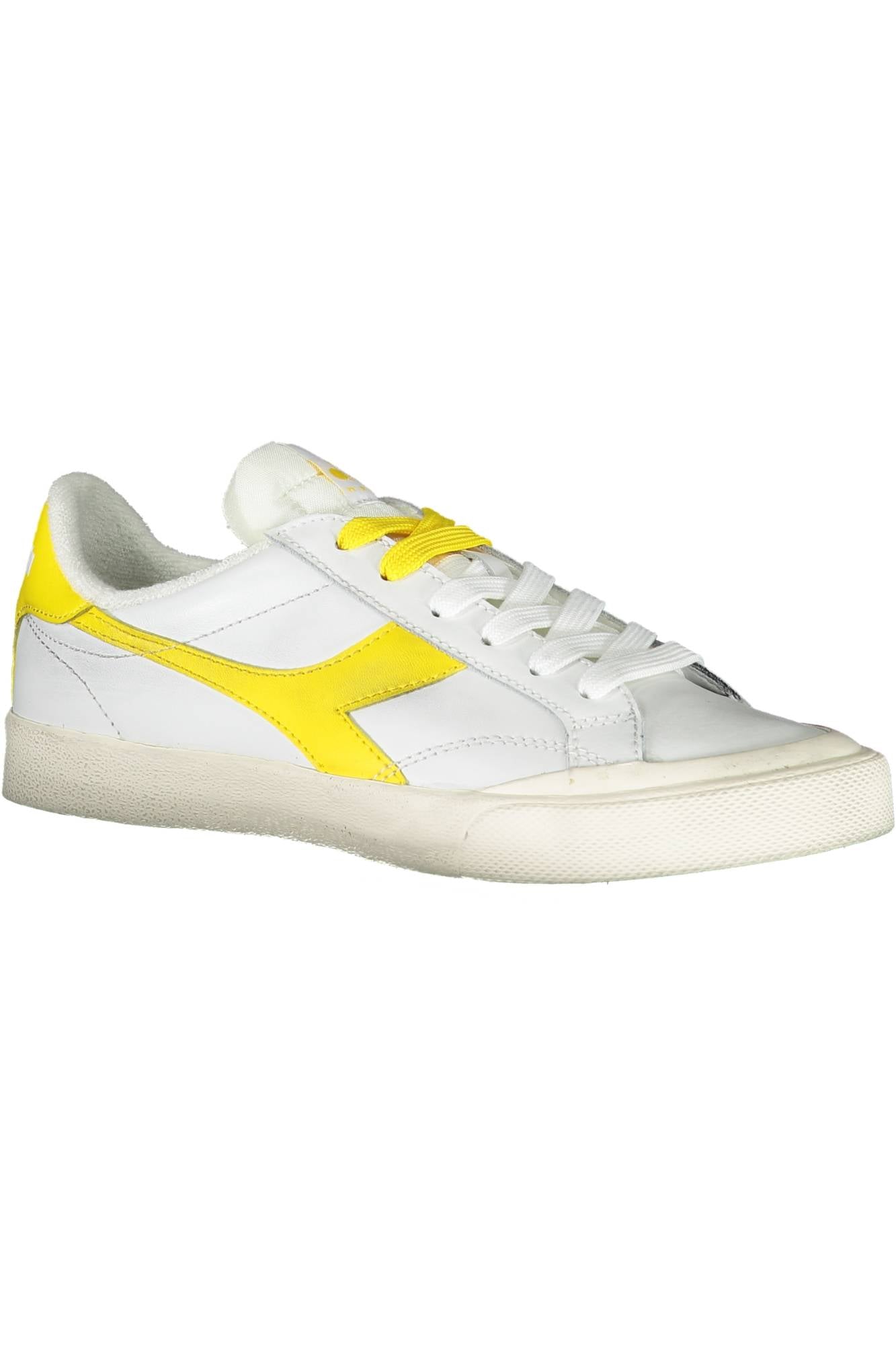 201175445F_BIANCO_C2409 – Weißer Damen-Sportschuh mit Kontrastdetails und Ersatz-Schnürsenkel – Größe: 36 ½, 36 – Farbe: Bianco