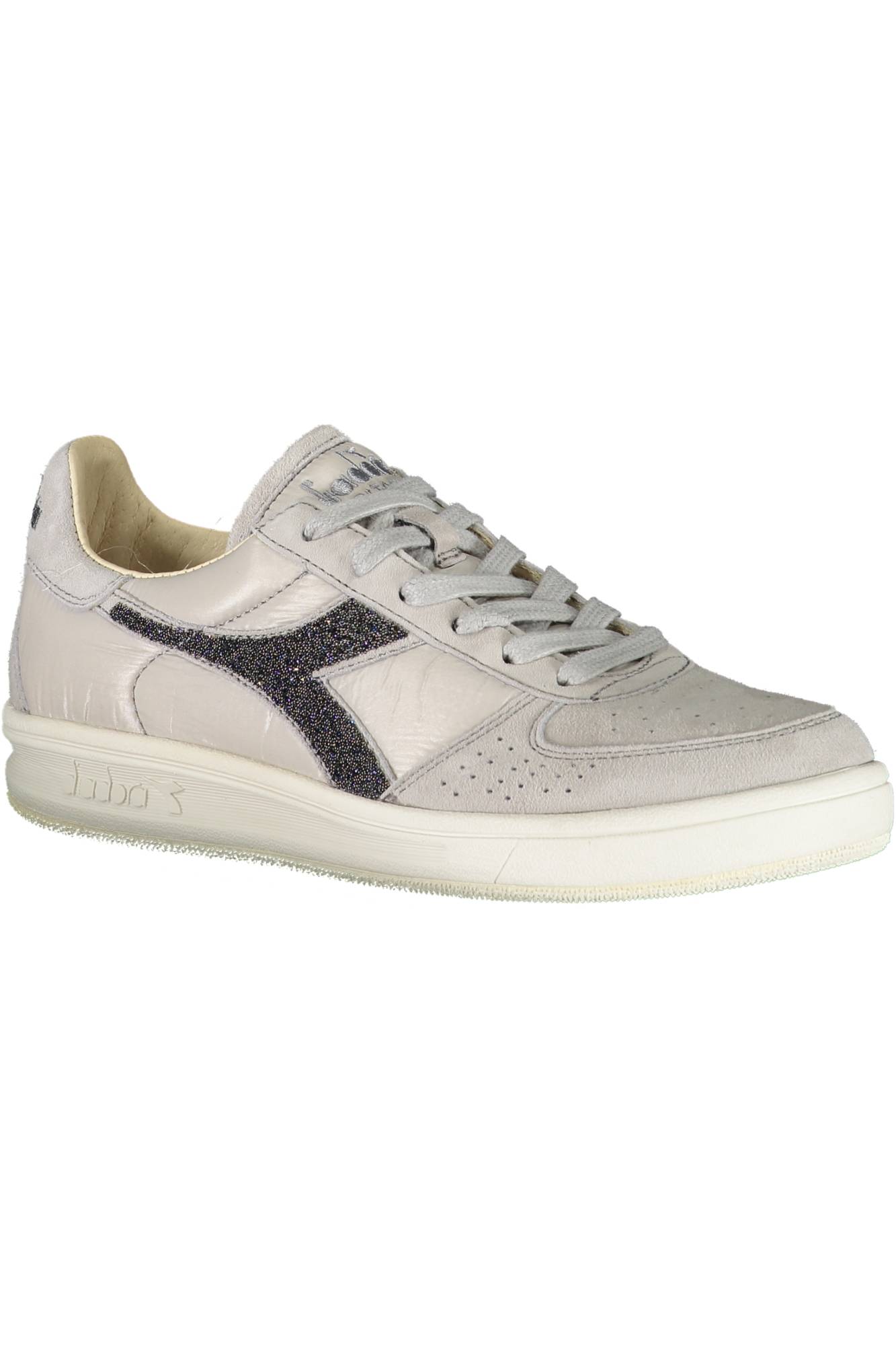 201173885F_GRIGIO_75072 – Damen Sportschuh Grau mit Swarovski-Kristallen und Kontrastdetails – Größe: 36 ½, 37 – Farbe: Grigio