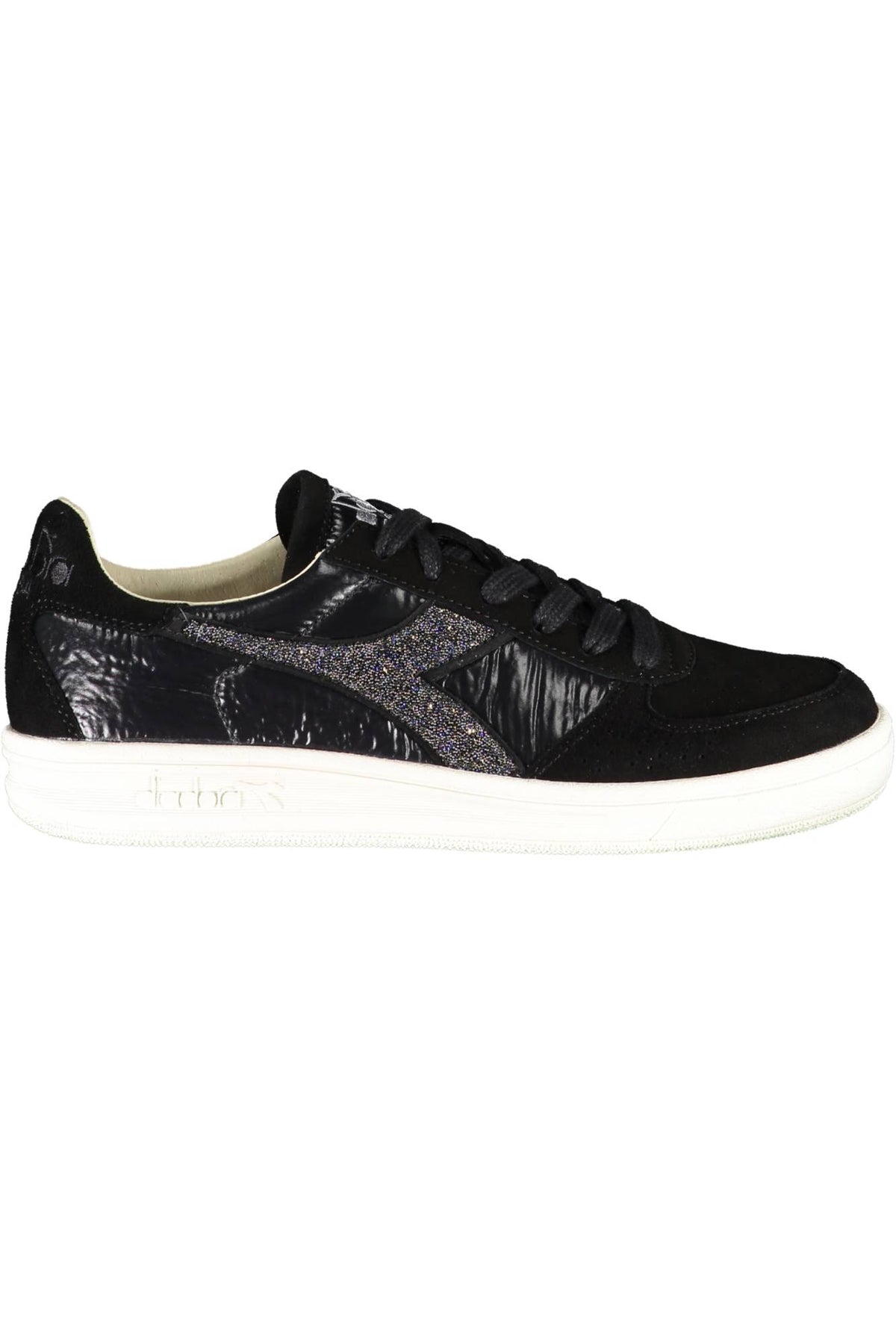 201173885F_NERO_80013 – Eleganter Damen-Sportschuh in Schwarz mit Swarovski und Kontrastdetails – Größe: 36 ½, 37, 38, 38 ½, 36, 40 – Farbe: Nero
