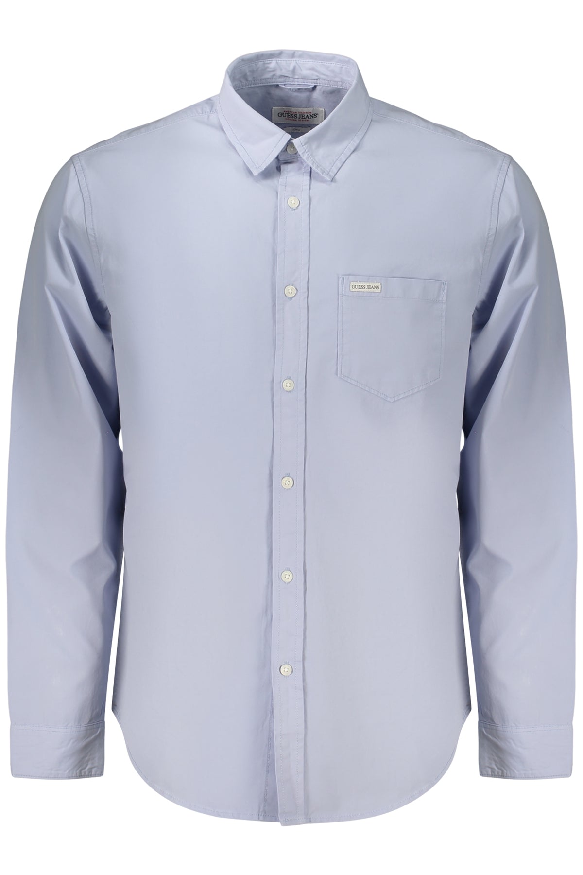 M4YH35WGCF1_AZG76S – Herren Slim Fit Langarmshirt Blau mit Italienischem Kragen & Applikation – Größe: S, M, L, XL, 2XL – Farbe: Azzurro