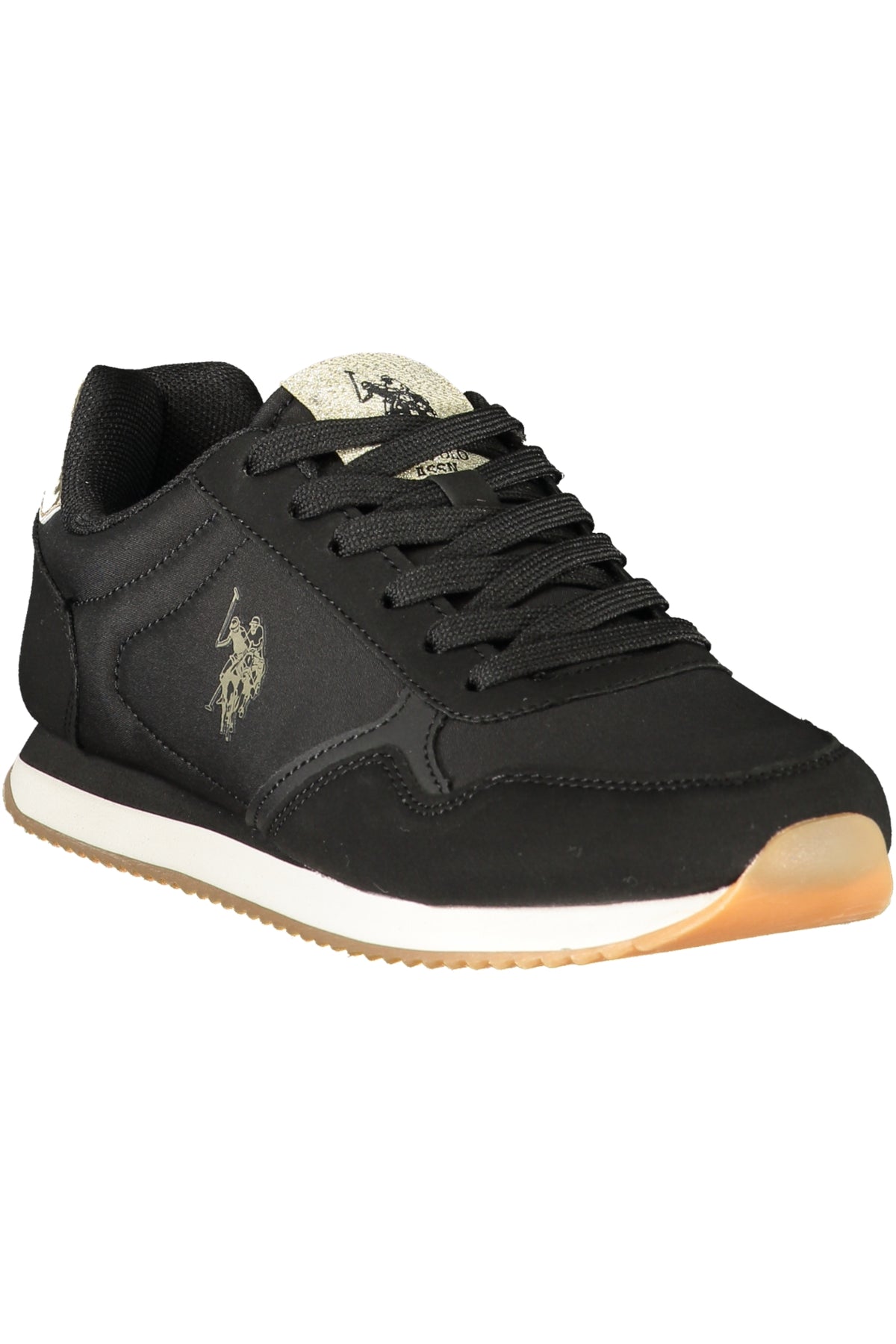 HAPPY004W6NH1_NEBLGO02 – Elegante Damen-Sneaker in Schwarz-Gold mit Komfort-Fußbett – Größe: 35, 36, 37, 38, 39, 40, 41 – Farbe: Nero