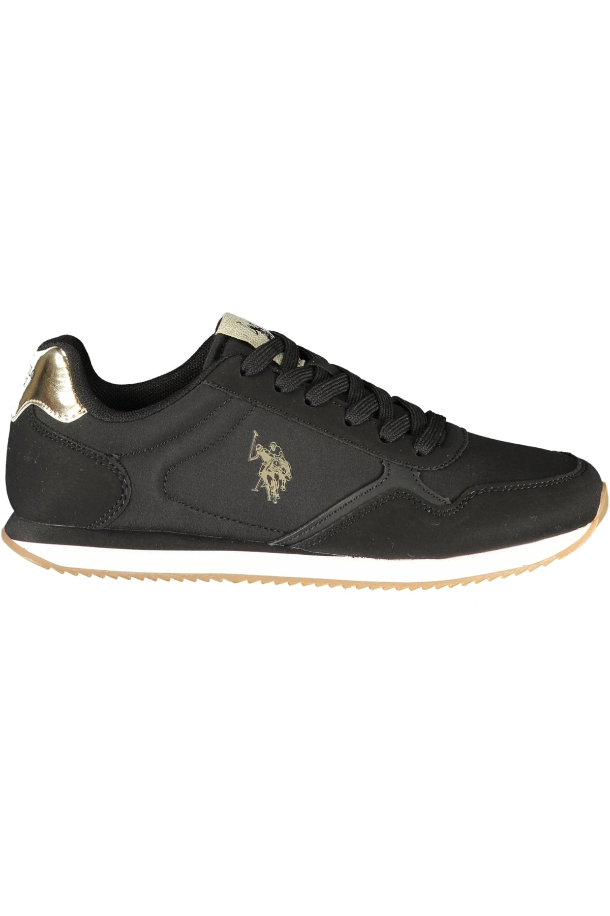 HAPPY004W6NH1_NEBLGO02 – Elegante Damen-Sneaker in Schwarz-Gold mit Komfort-Fußbett – Größe: 35, 36, 37, 38, 39, 40, 41 – Farbe: Nero