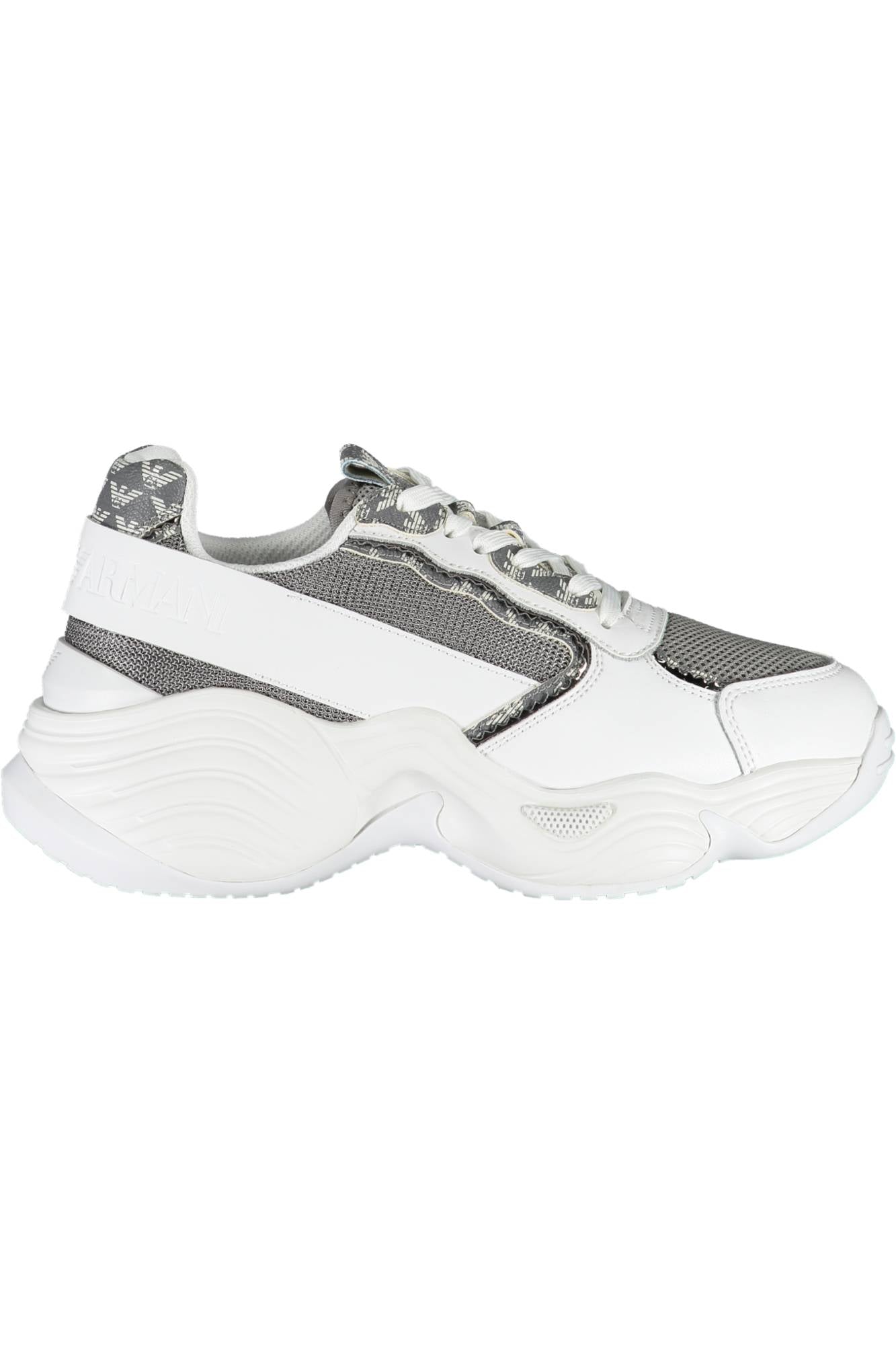 X3X088-XM328_BIANCO_N108 – Damen Sportschuh Weiß – Stilvoll mit 5 cm Sohle & Kontrastelementen – Größe: 35 – Farbe: Bianco