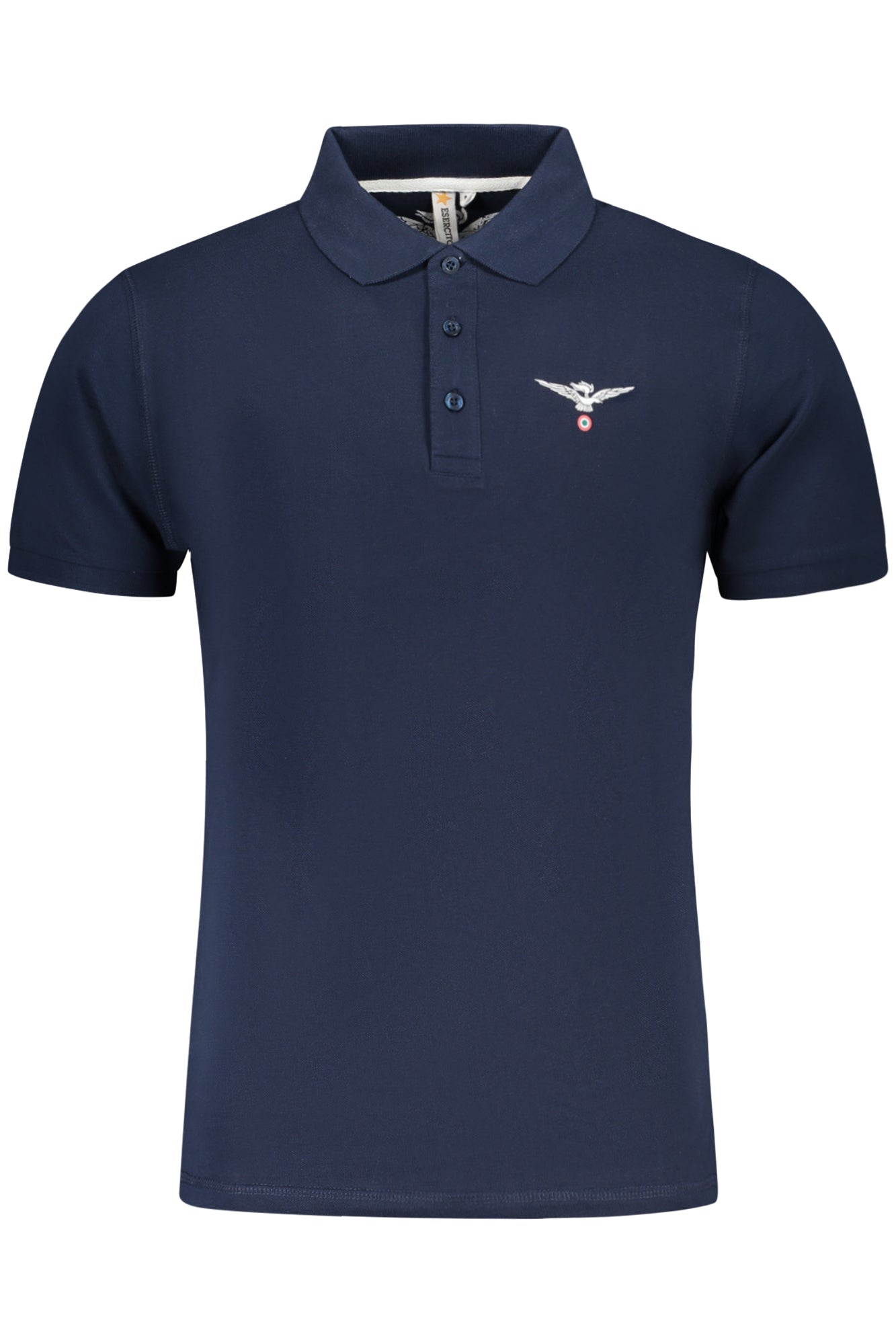 S5S631-5584_BL044 – Herren Polo in Blau mit Adler-Logo und 3 Knöpfen – Kurzarmdesign – Größe: S, M, L, XL, 2XL, 3XL – Farbe: Blu