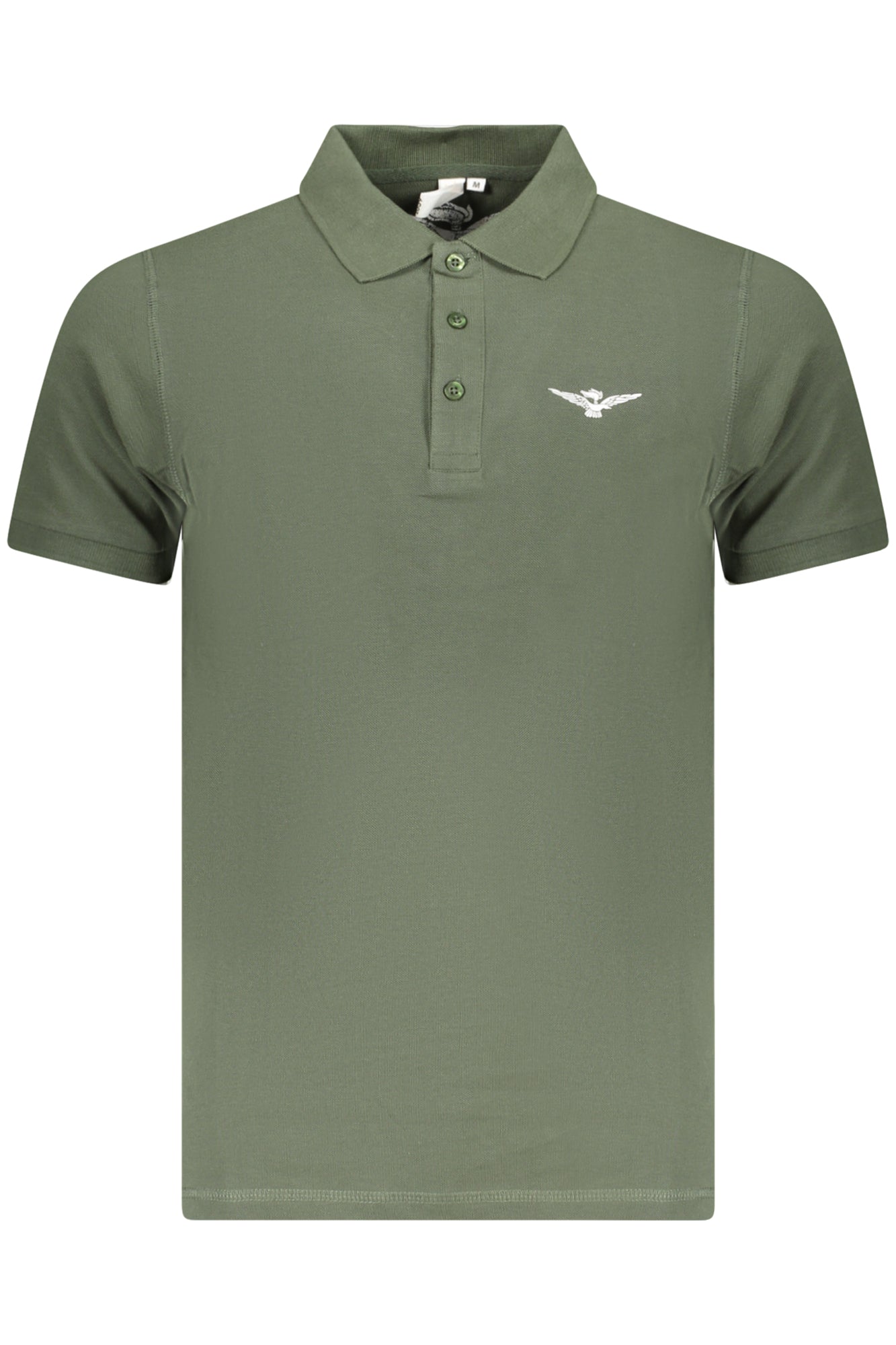 S5S630-5584_VE058 – Herren Kurzarm-Poloshirt in Grün mit Adler-Motiv und Logo-Druck – Größe: S, M, L, XL, 2XL, 3XL – Farbe: Verde